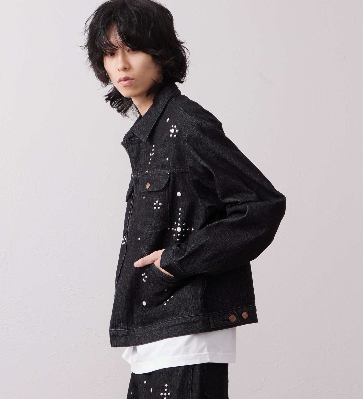 Wrangler(ラングラー)の24MJZ デニムジャケット スタッズ【US ORIGINAL】|ジャケット/アウター/デニムジャケット/メンズ|ブラックデニム