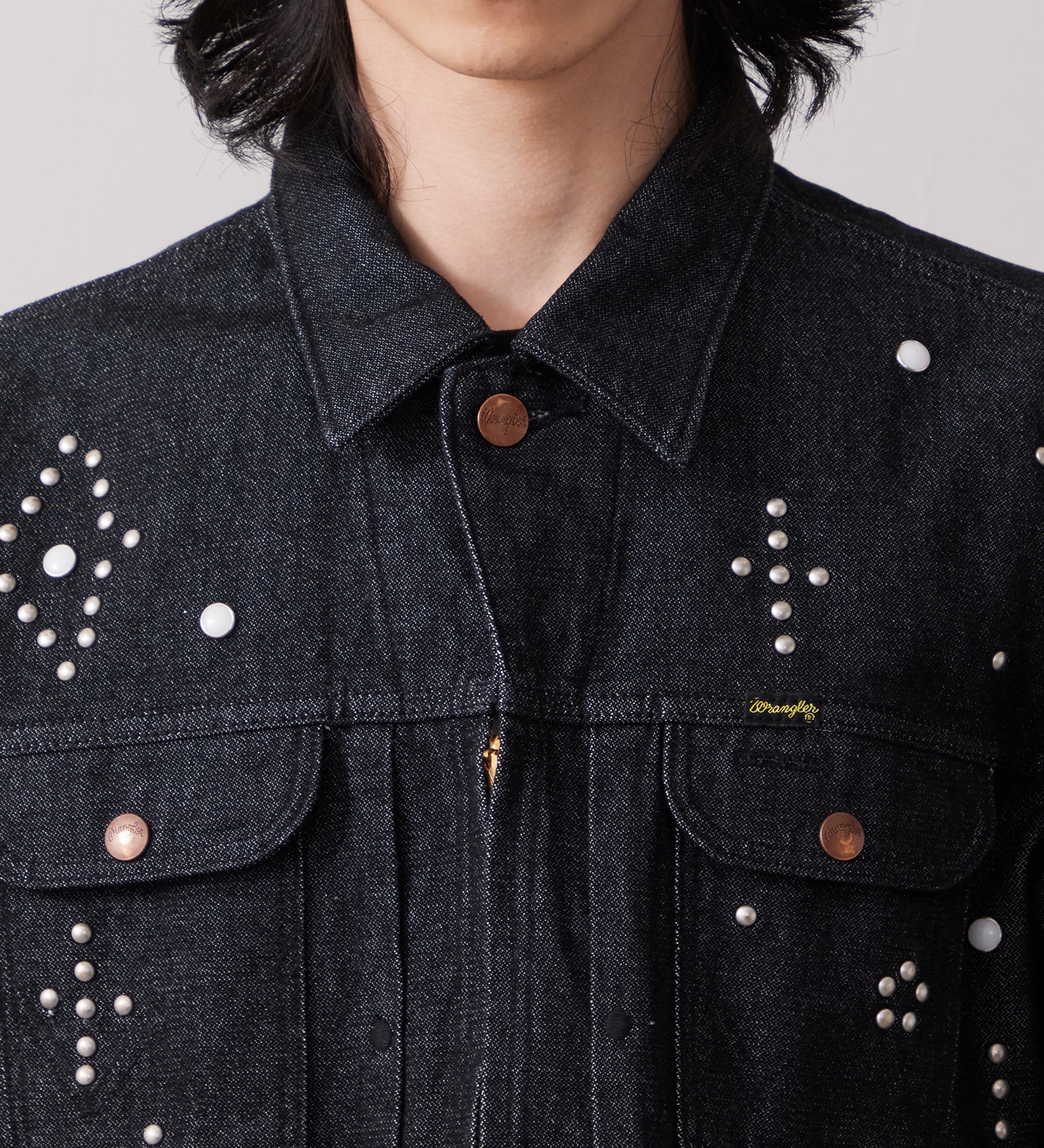 Wrangler(ラングラー)の24MJZ デニムジャケット スタッズ【US ORIGINAL】|ジャケット/アウター/デニムジャケット/メンズ|ブラックデニム