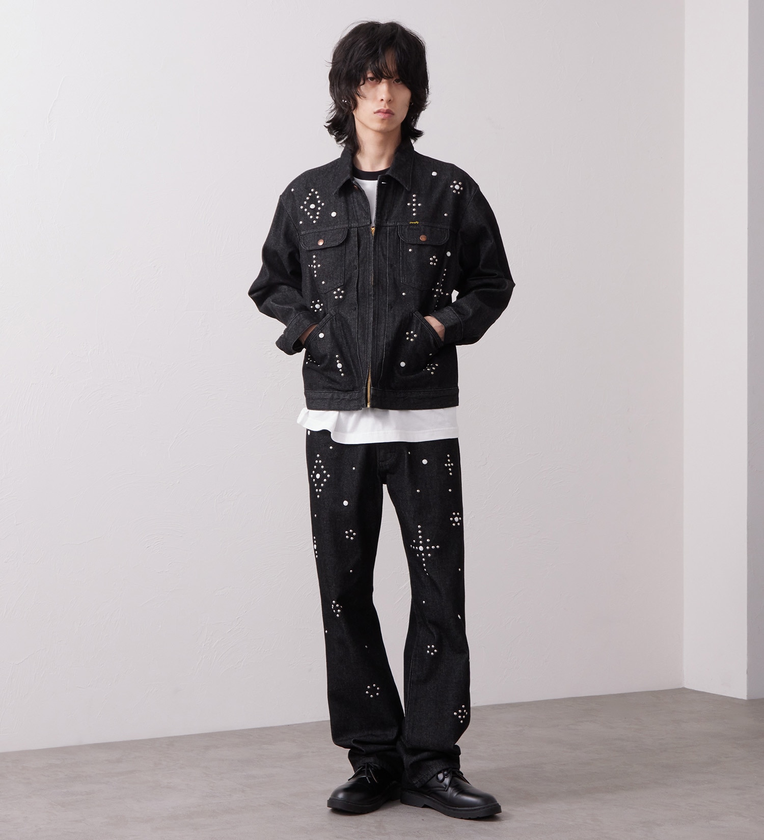 Wrangler(ラングラー)の24MJZ デニムジャケット スタッズ【US ORIGINAL】|ジャケット/アウター/デニムジャケット/メンズ|ブラックデニム