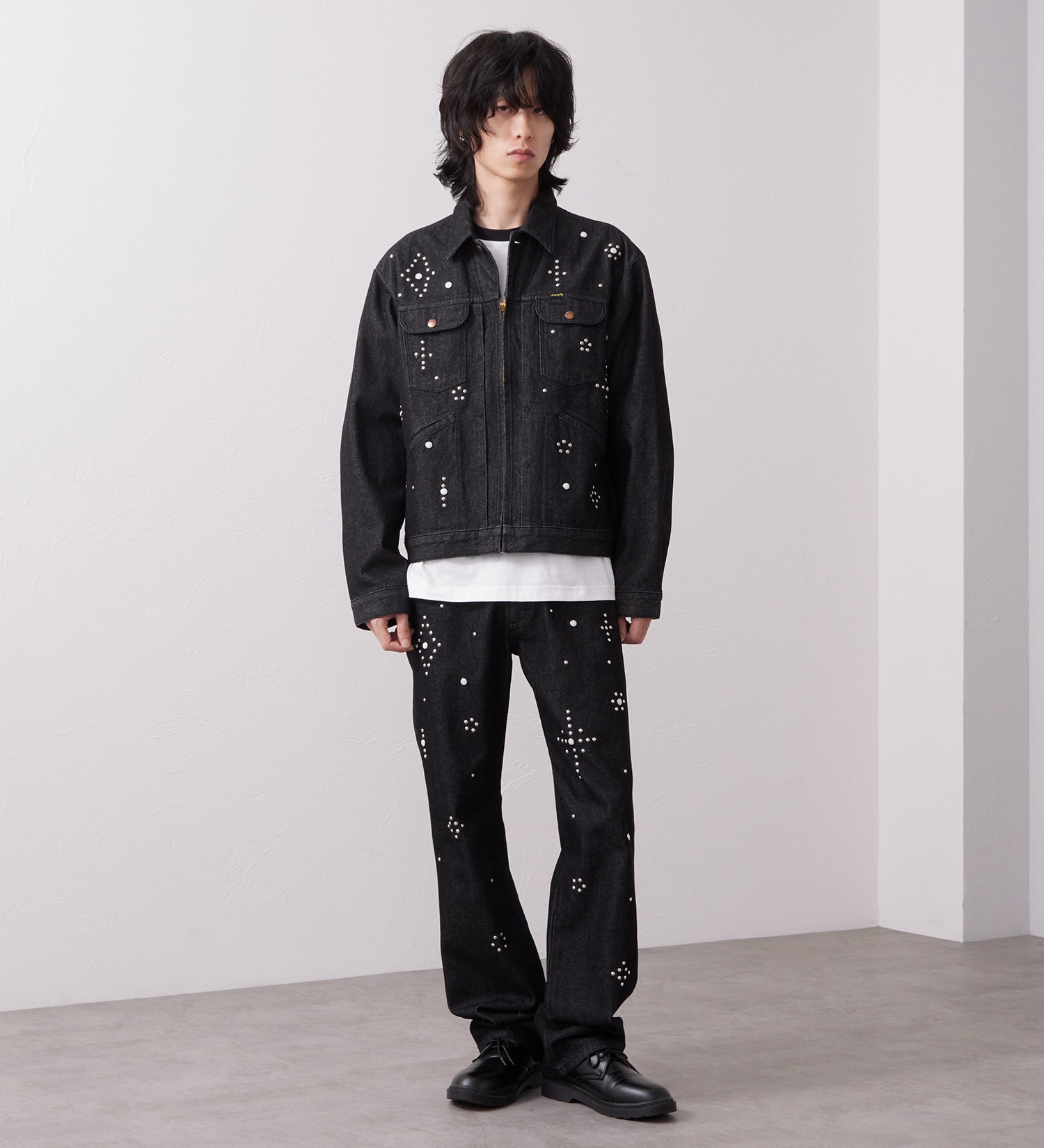 Wrangler(ラングラー)の24MJZ デニムジャケット スタッズ【US ORIGINAL】|ジャケット/アウター/デニムジャケット/メンズ|ブラックデニム