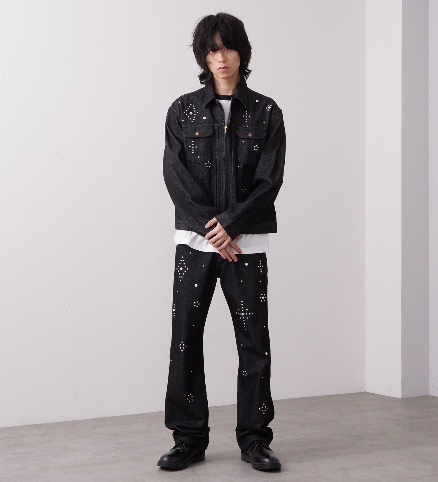 Wrangler(ラングラー)の24MJZ デニムジャケット スタッズ【US ORIGINAL】|ジャケット/アウター/デニムジャケット/メンズ|ブラックデニム