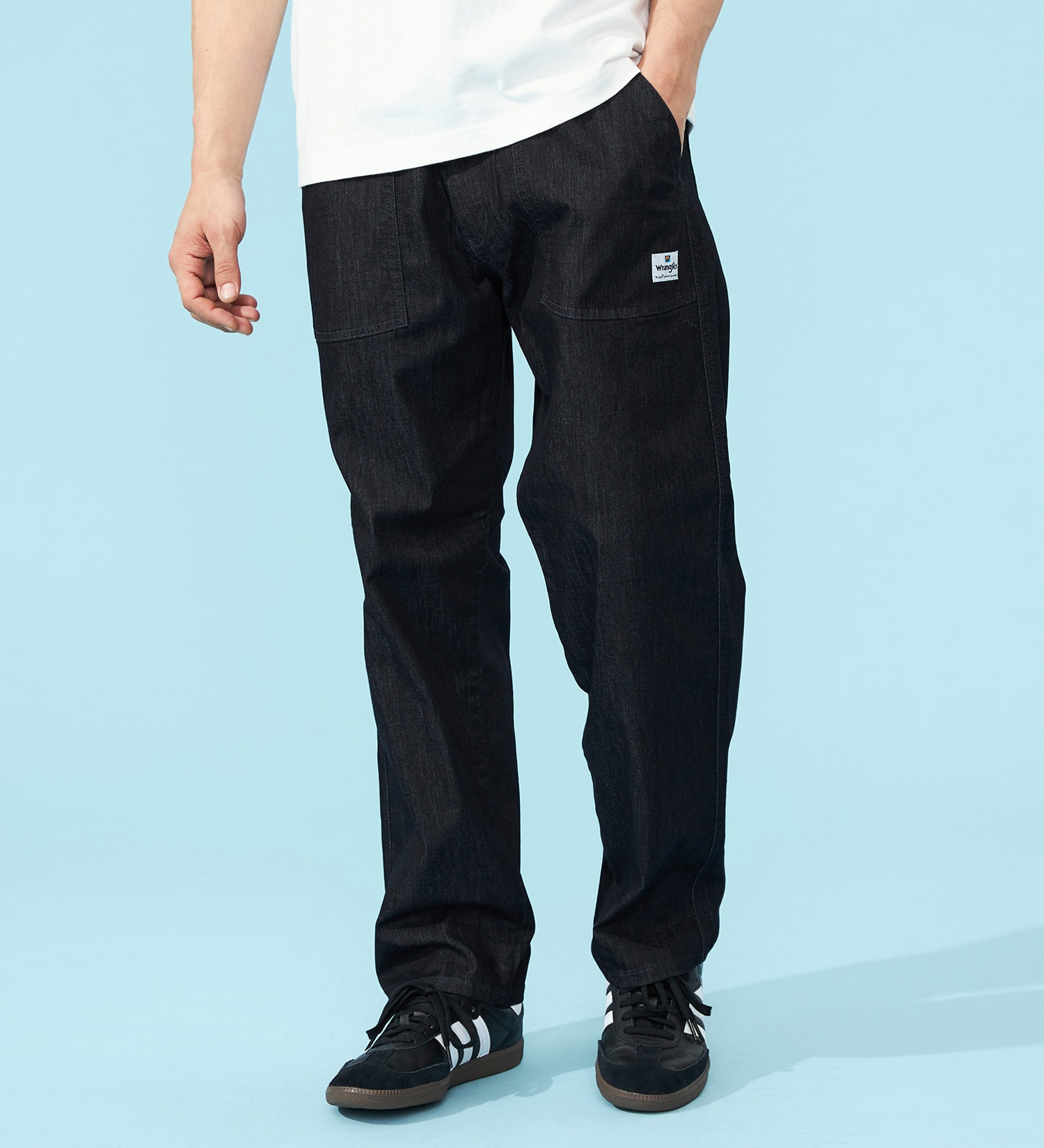 Wrangler(ラングラー)の【SUMMER SALE】【涼】清涼素材 ベイカーイージーパンツ 速乾/夏用/梅雨も快適|パンツ/デニム/ジーンズパンツ/メンズ|インディゴブルー