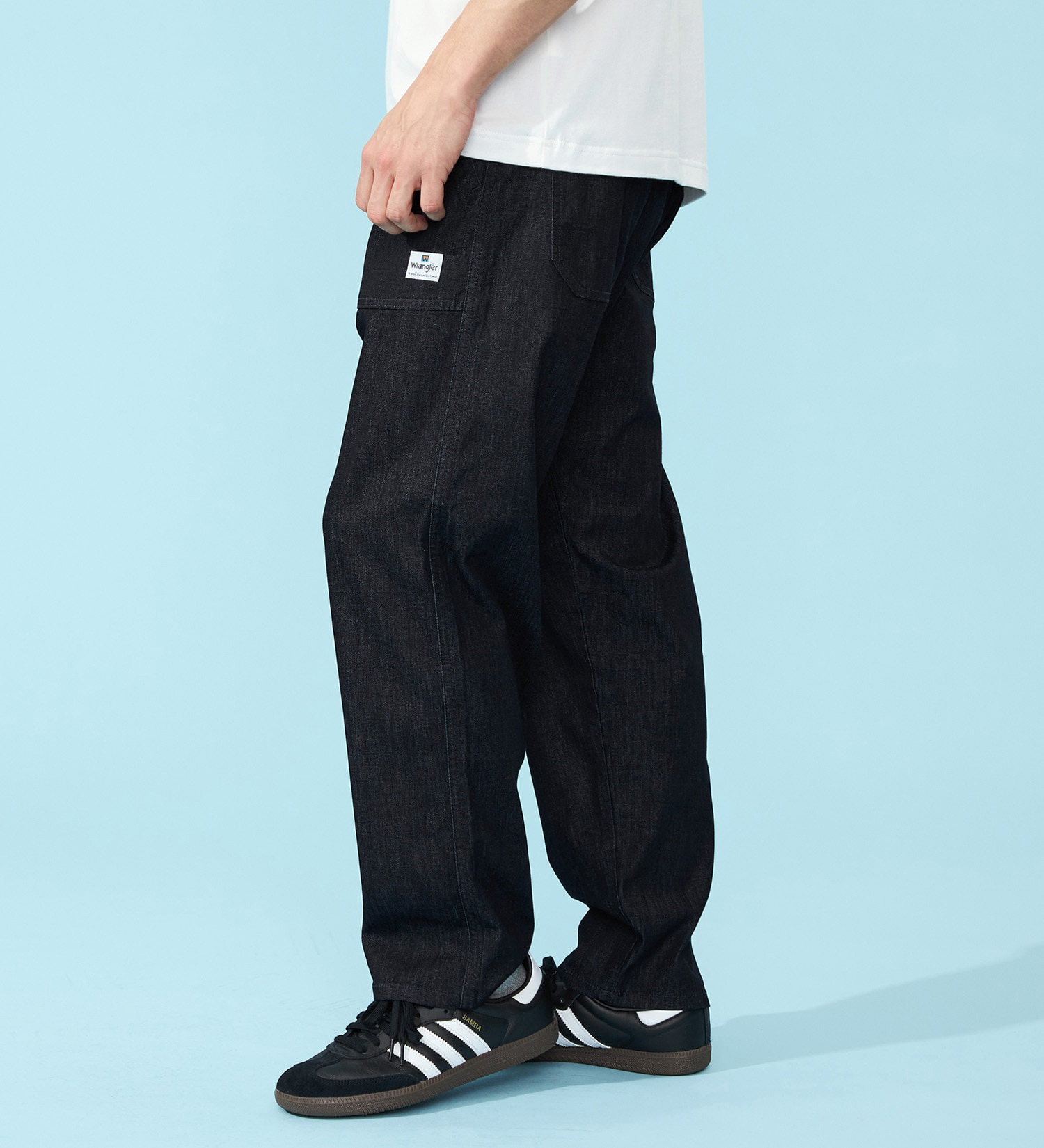 Wrangler(ラングラー)の【SUMMER SALE】【涼】清涼素材 ベイカーイージーパンツ 速乾/夏用/梅雨も快適|パンツ/デニム/ジーンズパンツ/メンズ|インディゴブルー