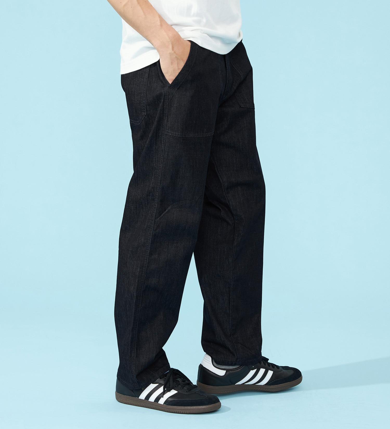 Wrangler(ラングラー)の【SUMMER SALE】【涼】清涼素材 ベイカーイージーパンツ 速乾/夏用/梅雨も快適|パンツ/デニム/ジーンズパンツ/メンズ|インディゴブルー