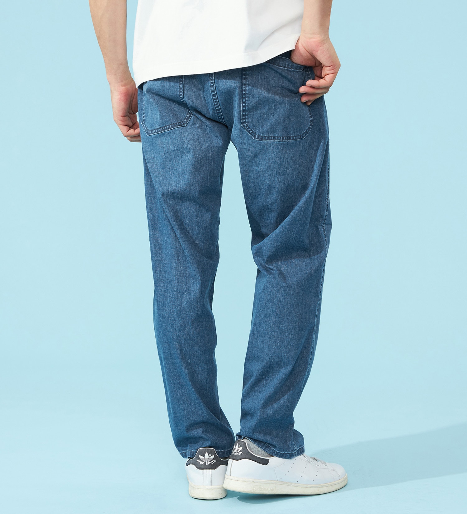 Wrangler(ラングラー)の【SUMMER SALE】【涼】清涼素材 ベイカーイージーパンツ 速乾/夏用/梅雨も快適|パンツ/デニム/ジーンズパンツ/メンズ|中色ブルー