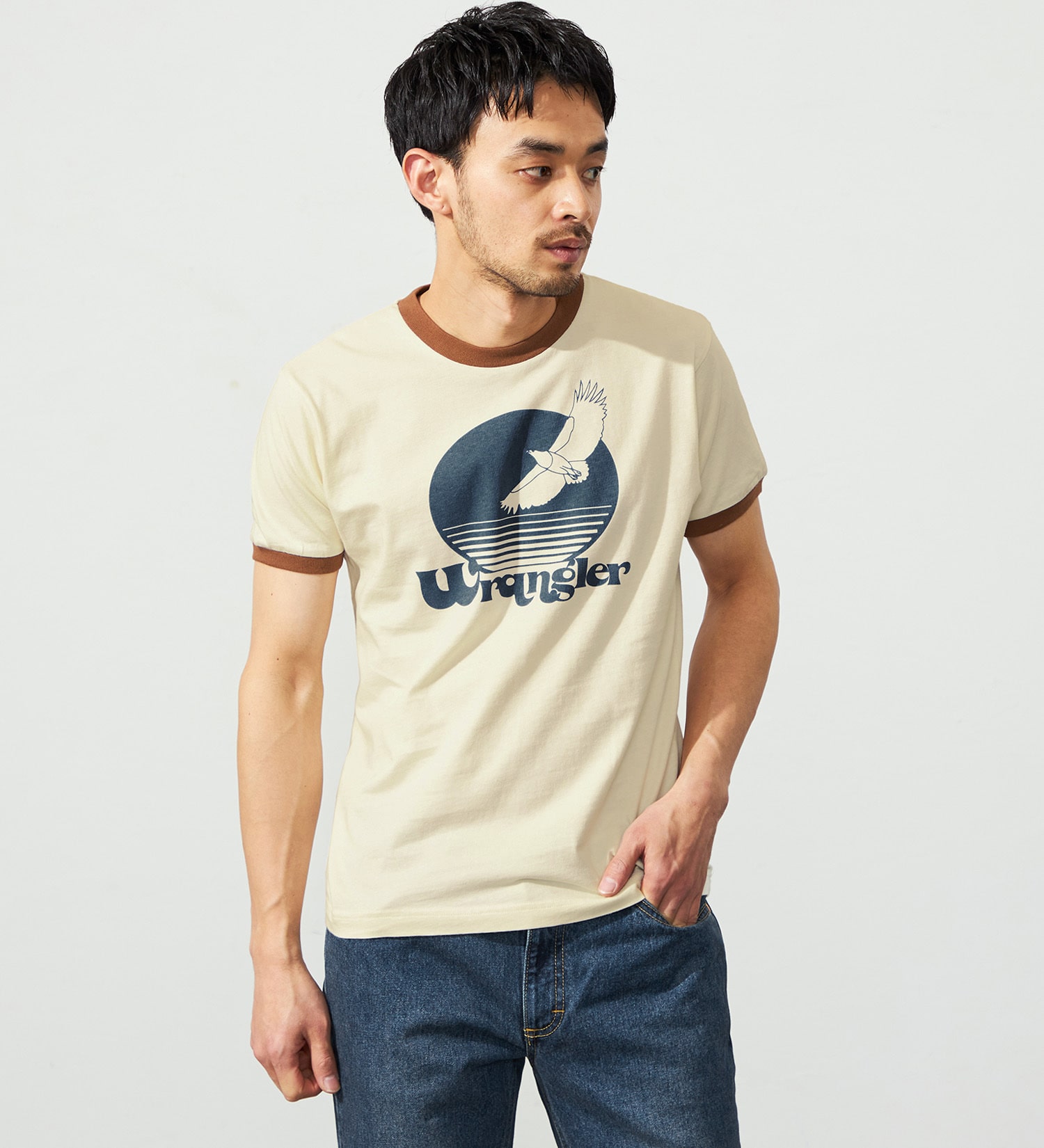 Wrangler(ラングラー)のリンガーTシャツ|トップス/Tシャツ/カットソー/メンズ|ホワイト