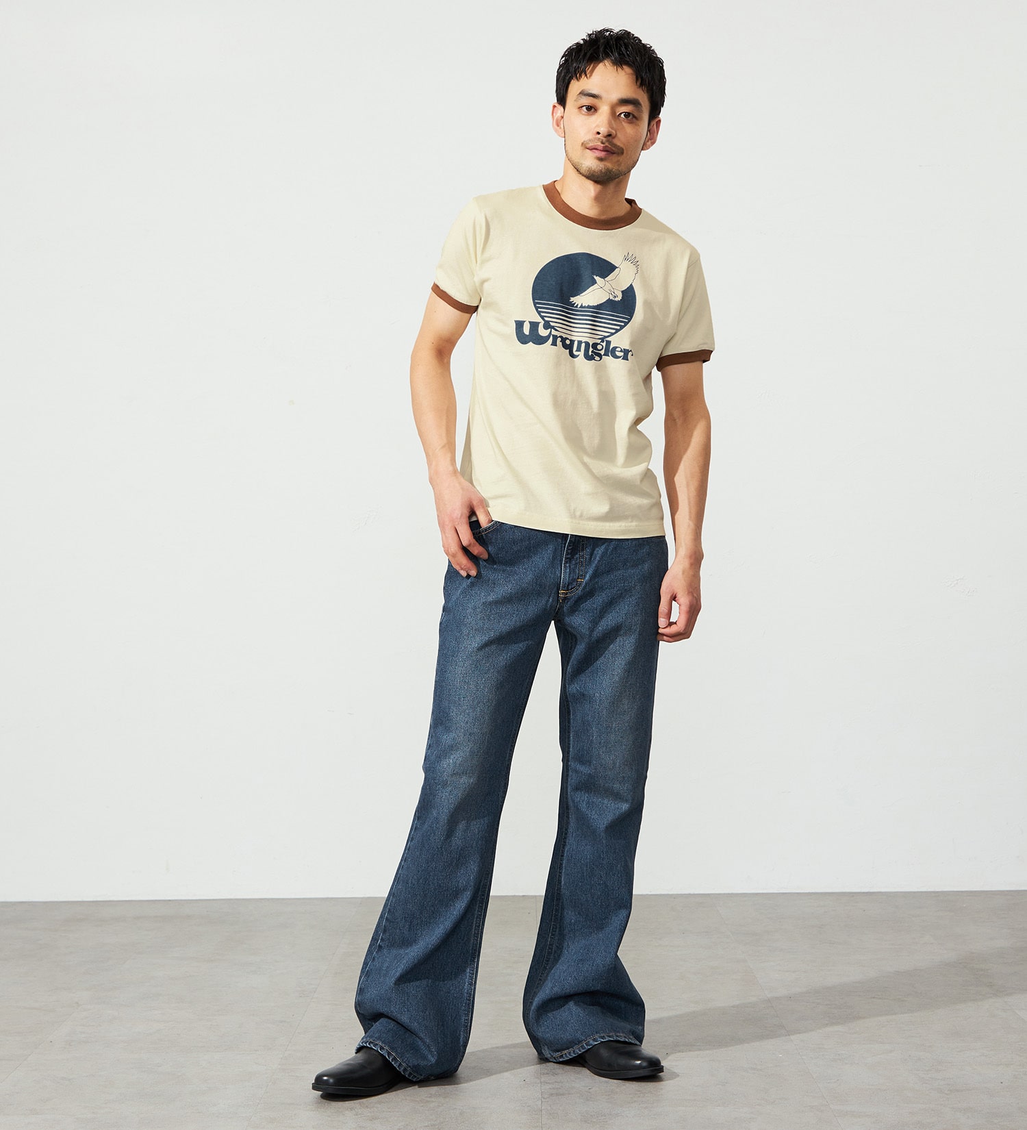 Wrangler(ラングラー)のリンガーTシャツ|トップス/Tシャツ/カットソー/メンズ|ホワイト