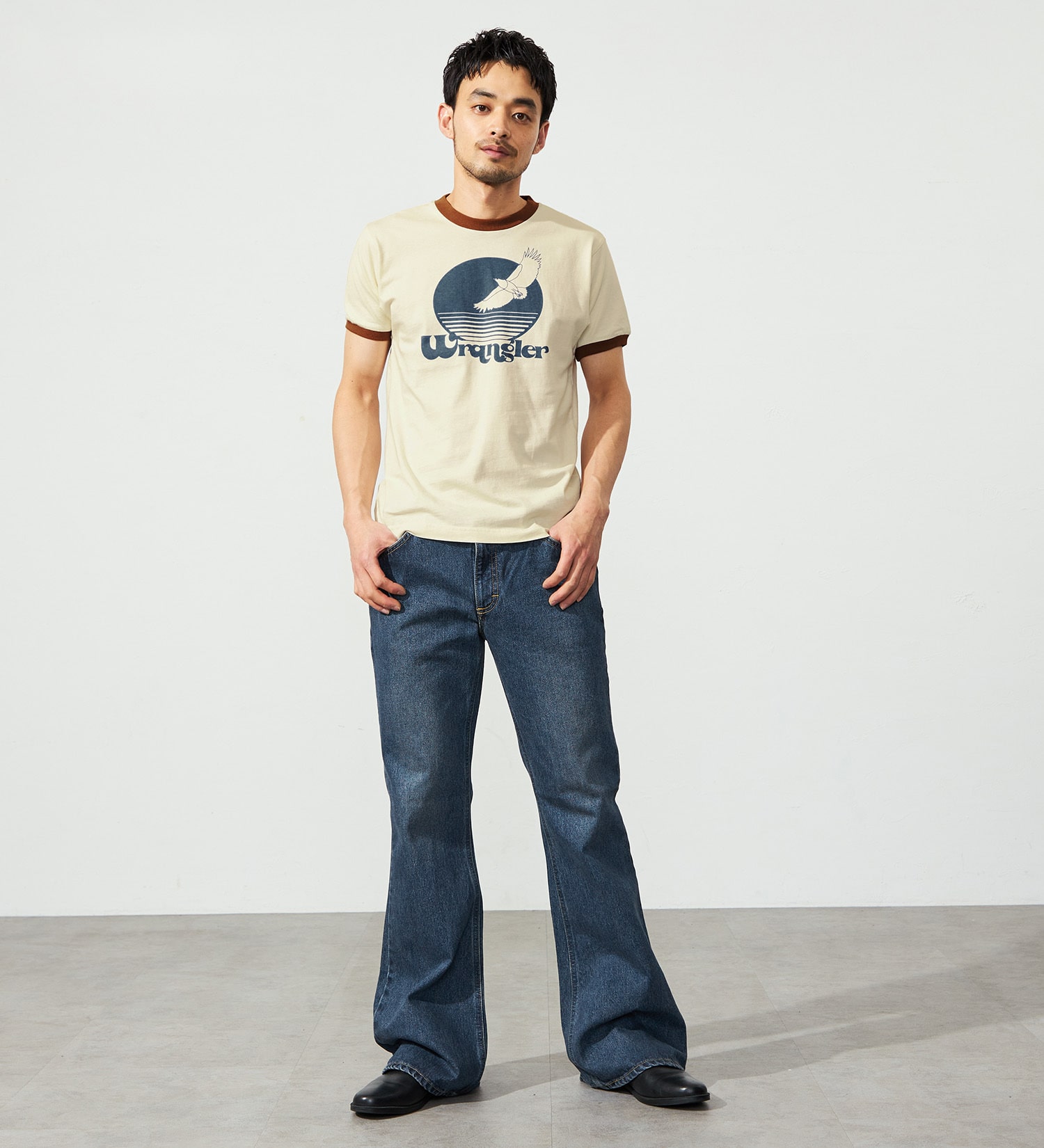 Wrangler(ラングラー)のリンガーTシャツ|トップス/Tシャツ/カットソー/メンズ|ホワイト