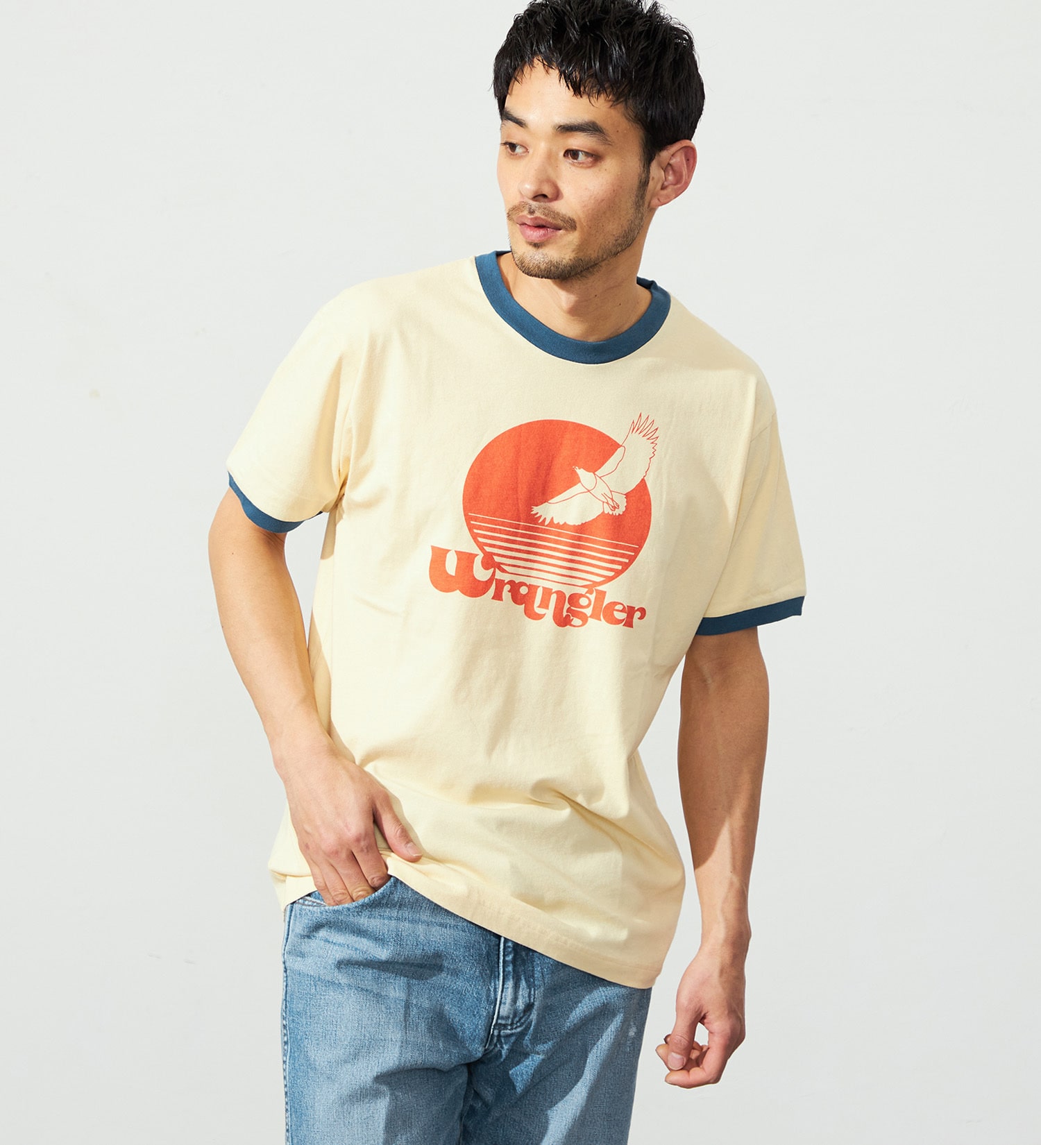 Wrangler(ラングラー)のリンガーTシャツ|トップス/Tシャツ/カットソー/メンズ|クリーム