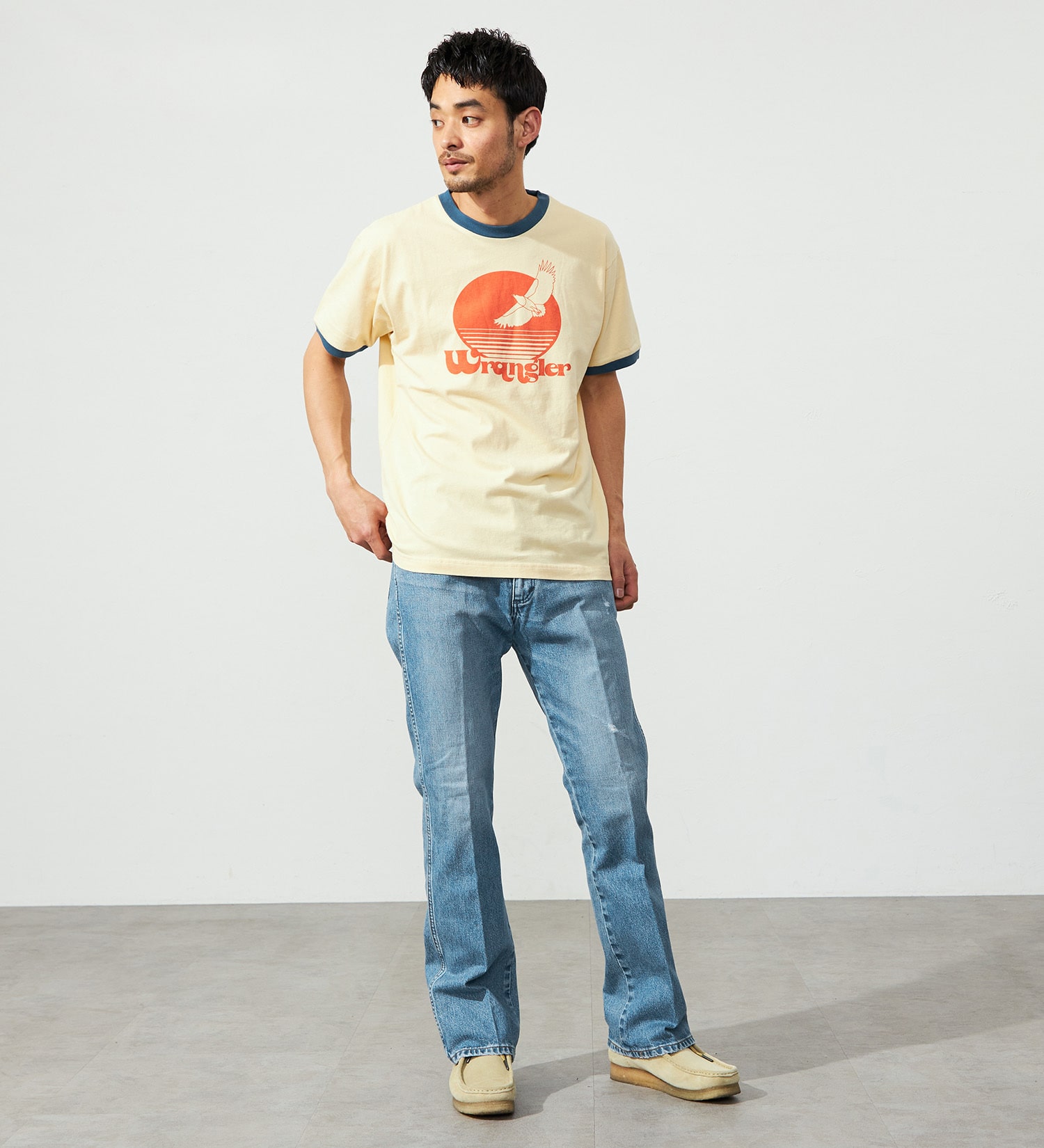 Wrangler(ラングラー)のリンガーTシャツ|トップス/Tシャツ/カットソー/メンズ|クリーム