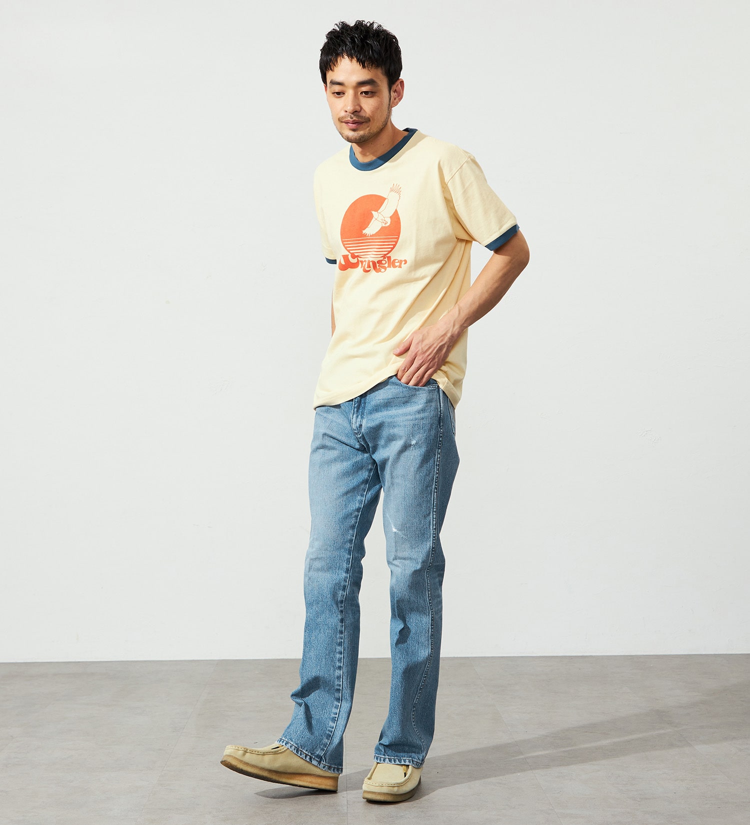 Wrangler(ラングラー)のリンガーTシャツ|トップス/Tシャツ/カットソー/メンズ|クリーム