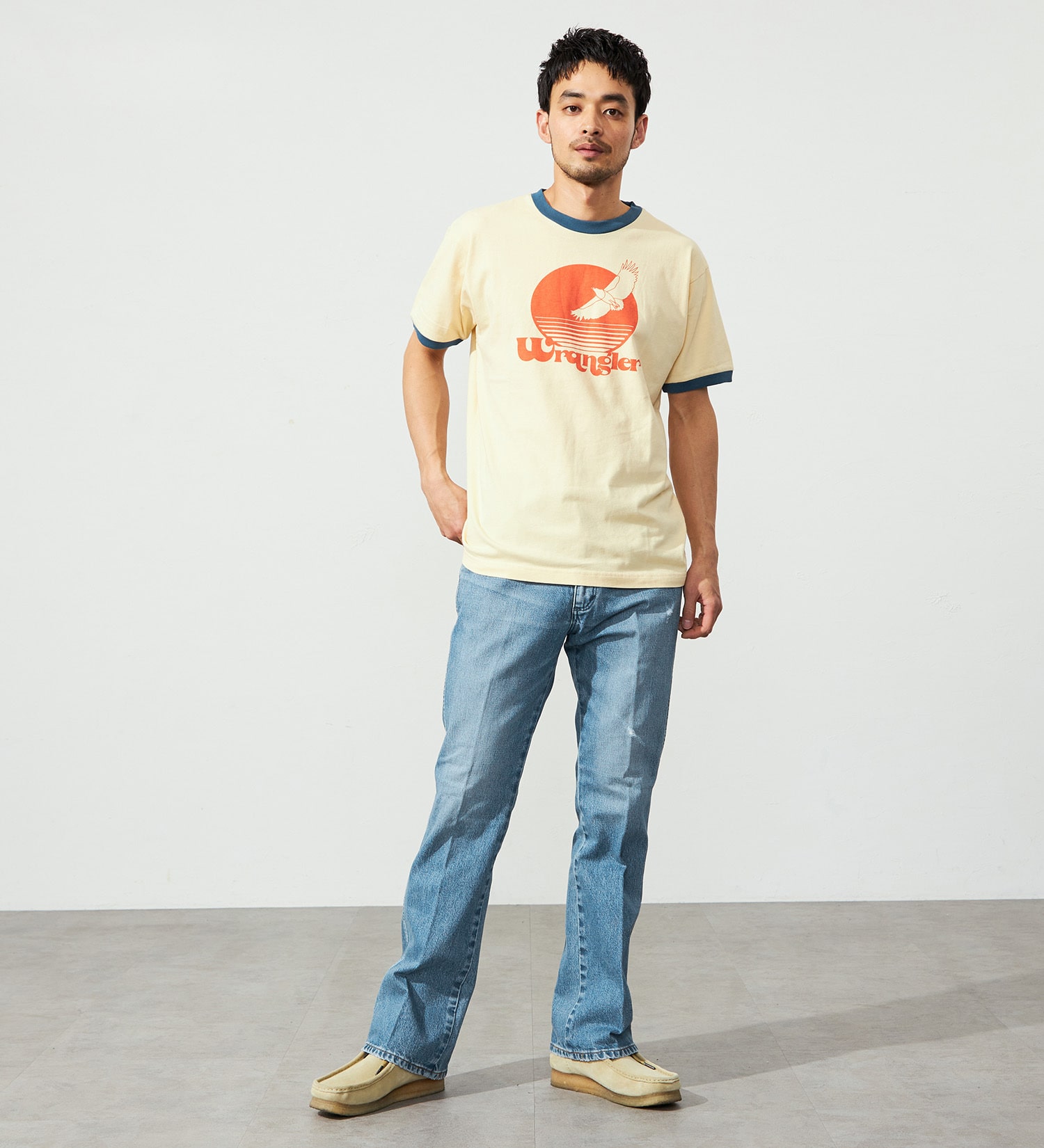 Wrangler(ラングラー)のリンガーTシャツ|トップス/Tシャツ/カットソー/メンズ|クリーム