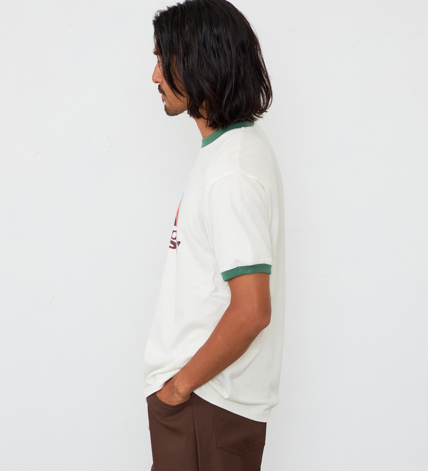 Wrangler(ラングラー)のレインボーロゴ WRINGER Tシャツ|トップス/Tシャツ/カットソー/メンズ|グリーン