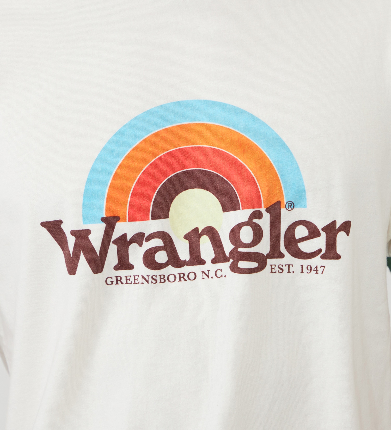 Wrangler(ラングラー)のレインボーロゴ WRINGER Tシャツ|トップス/Tシャツ/カットソー/メンズ|グリーン