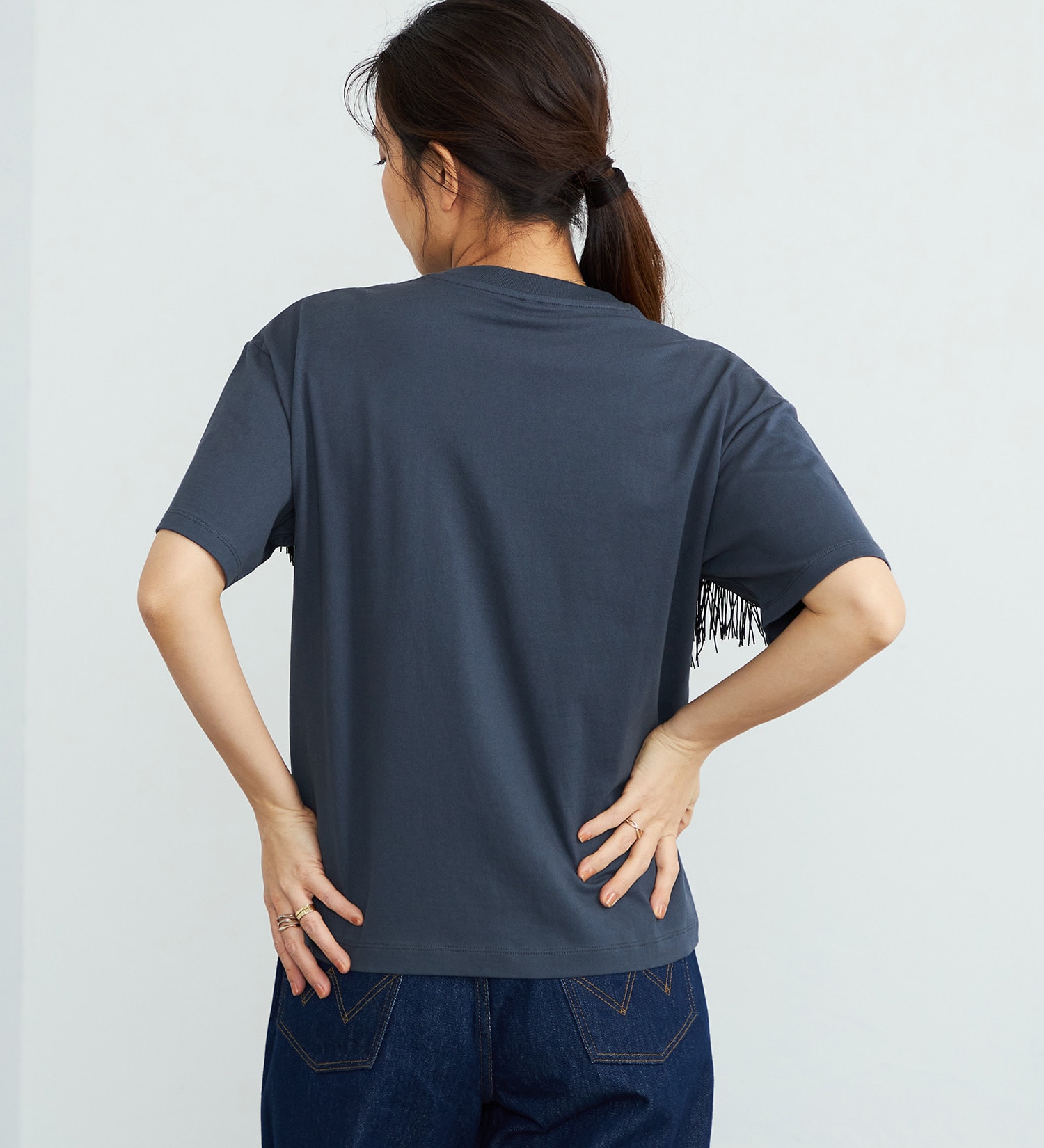 Wrangler(ラングラー)のフリンジTシャツ|トップス/Tシャツ/カットソー/レディース|ブラック