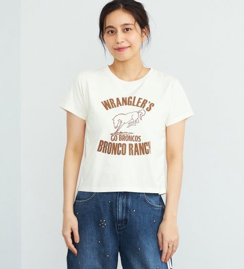 Wrangler(ラングラー)のチビTシャツ サイドシャーリング|トップス/Tシャツ/カットソー/レディース|ホワイト