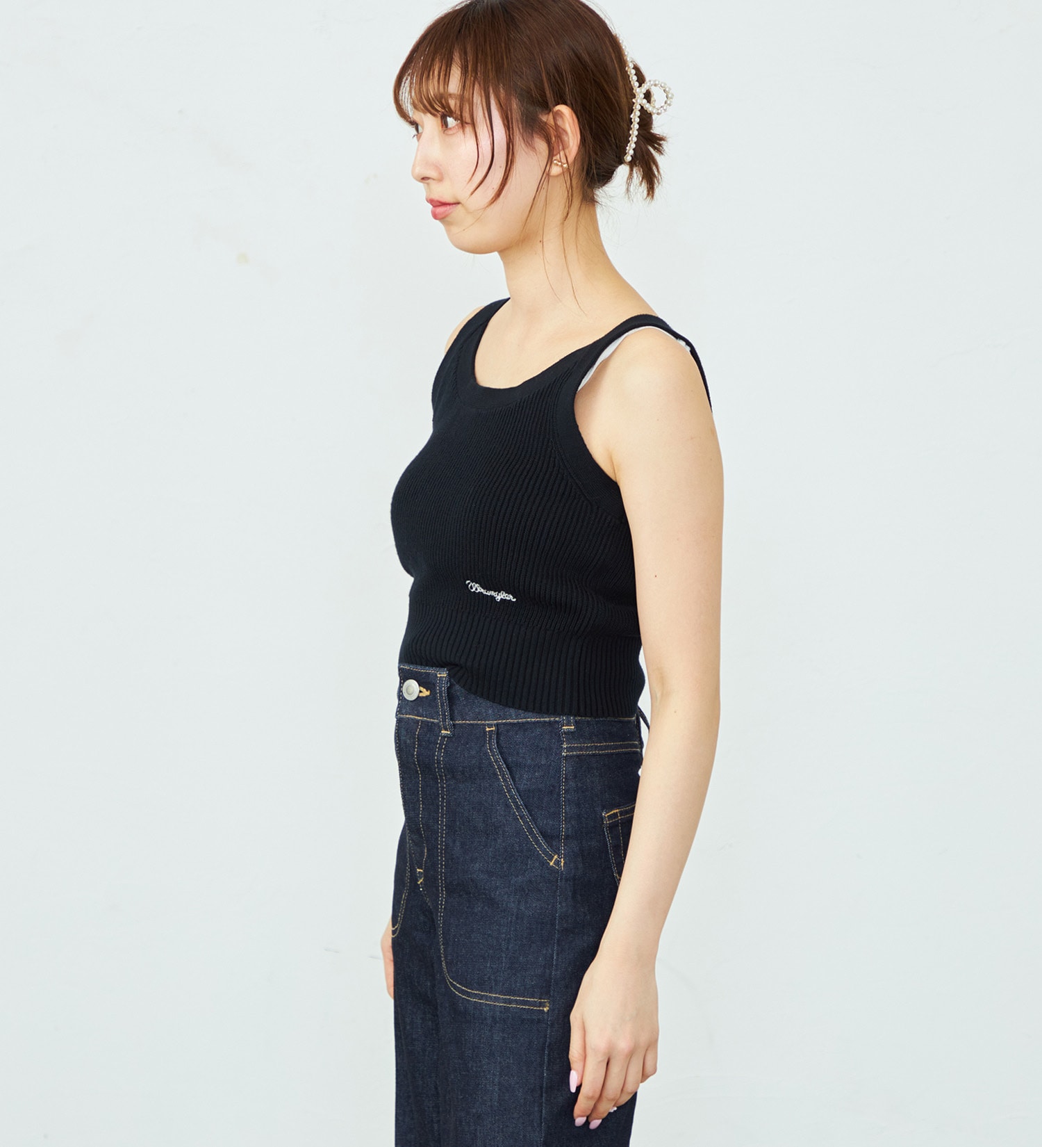 Wrangler(ラングラー)のコンパクトニットキャミソール|トップス/キャミソール/レディース|ブラック