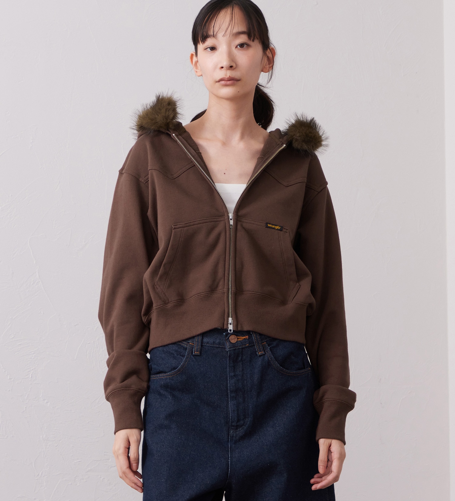 Wrangler(ラングラー)のFUR HOODIE/ファーフーディー|トップス/パーカー/レディース|ブラウン