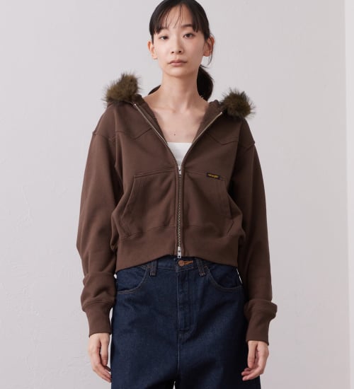 Wrangler(ラングラー)のFUR HOODIE/ファーフーディー|トップス/パーカー/レディース|ブラウン