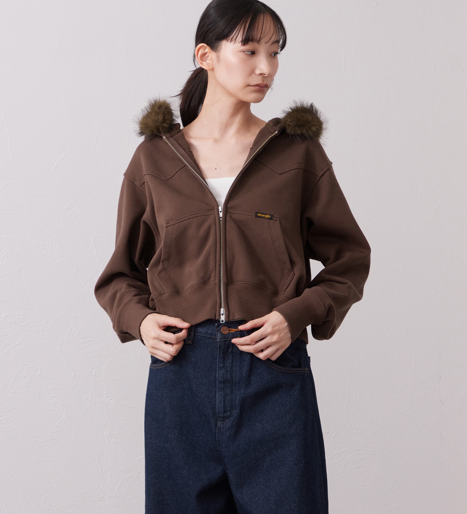 Wrangler(ラングラー)のFUR HOODIE/ファーフーディー|トップス/パーカー/レディース|ブラウン