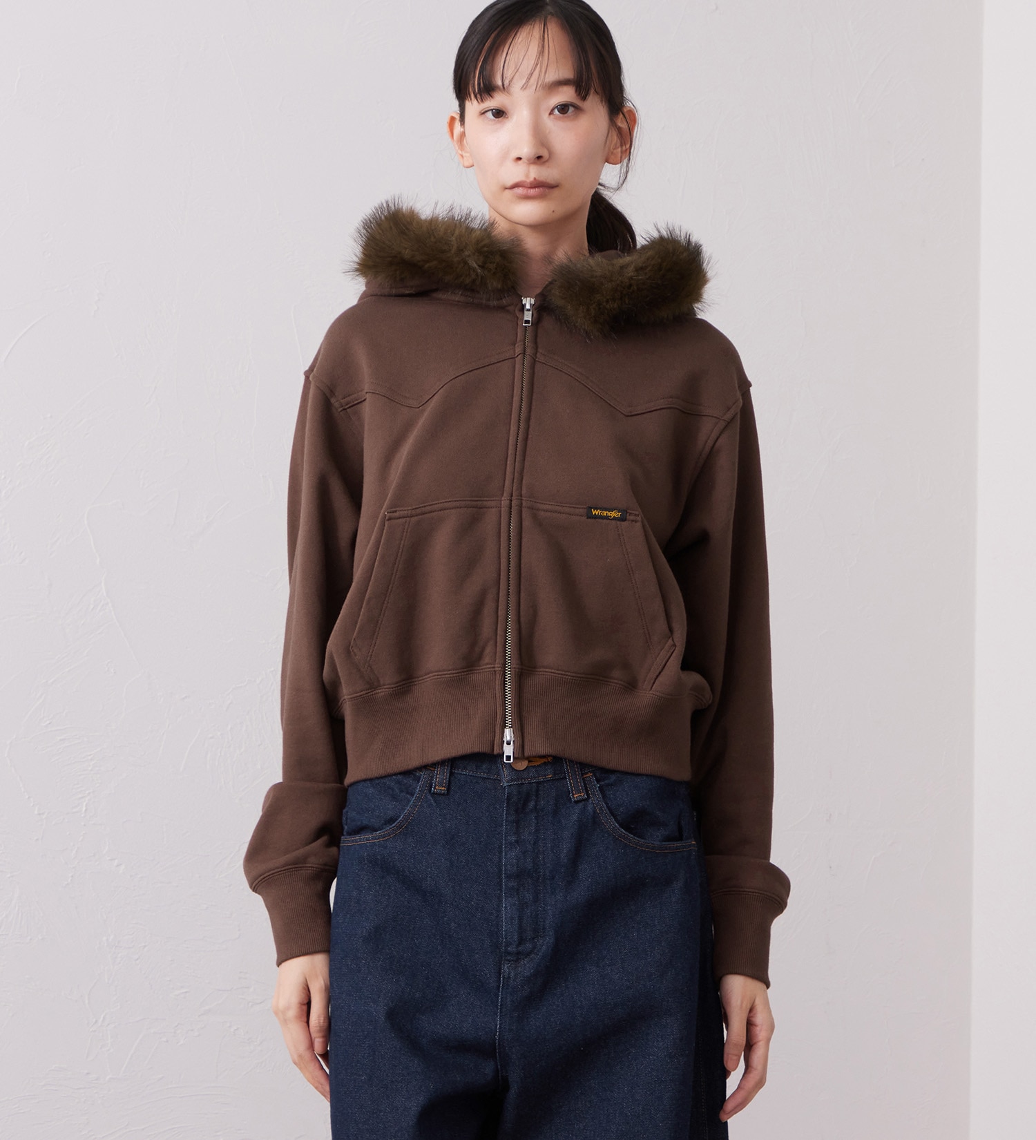 Wrangler(ラングラー)のFUR HOODIE/ファーフーディー|トップス/パーカー/レディース|ブラウン