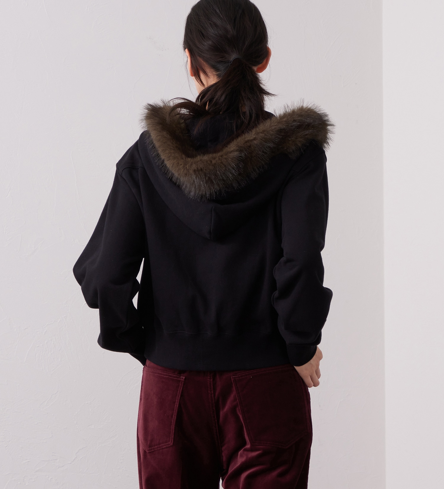 Wrangler(ラングラー)のFUR HOODIE/ファーフーディー|トップス/パーカー/レディース|ブラック