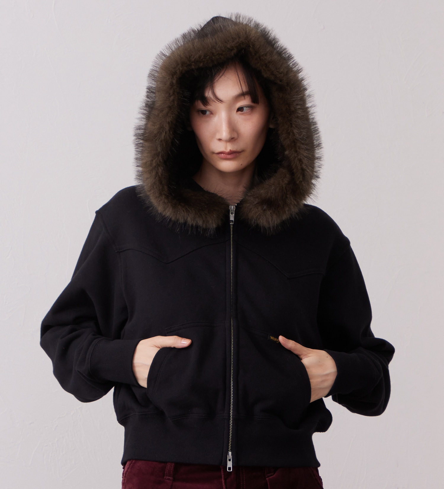 Wrangler(ラングラー)のFUR HOODIE/ファーフーディー|トップス/パーカー/レディース|ブラック