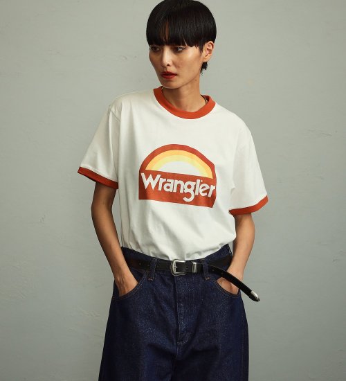 【ユニセックス】Wranglerロゴ リンガーTシャツ