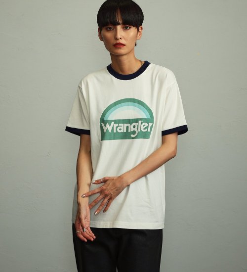 Wrangler(ラングラー)の【ユニセックス】Wranglerロゴ リンガーTシャツ|トップス/Tシャツ/カットソー/メンズ|グリーン