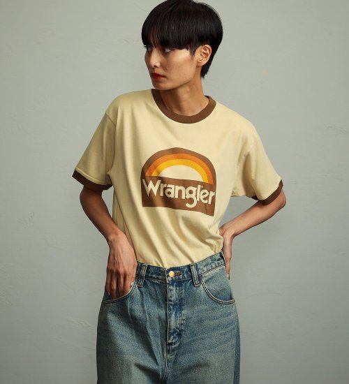 Wrangler(ラングラー)の【ユニセックス】Wranglerロゴ リンガーTシャツ|トップス/Tシャツ/カットソー/メンズ|ブラウン