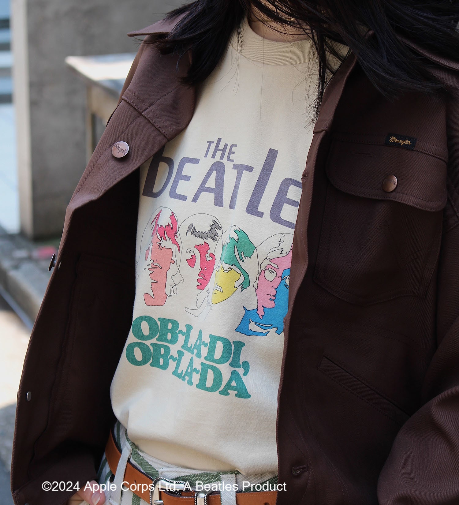 Wrangler(ラングラー)の【BEATLESxWrangler】クルーネックTシャツ|トップス/Tシャツ/カットソー/メンズ|ベージュ