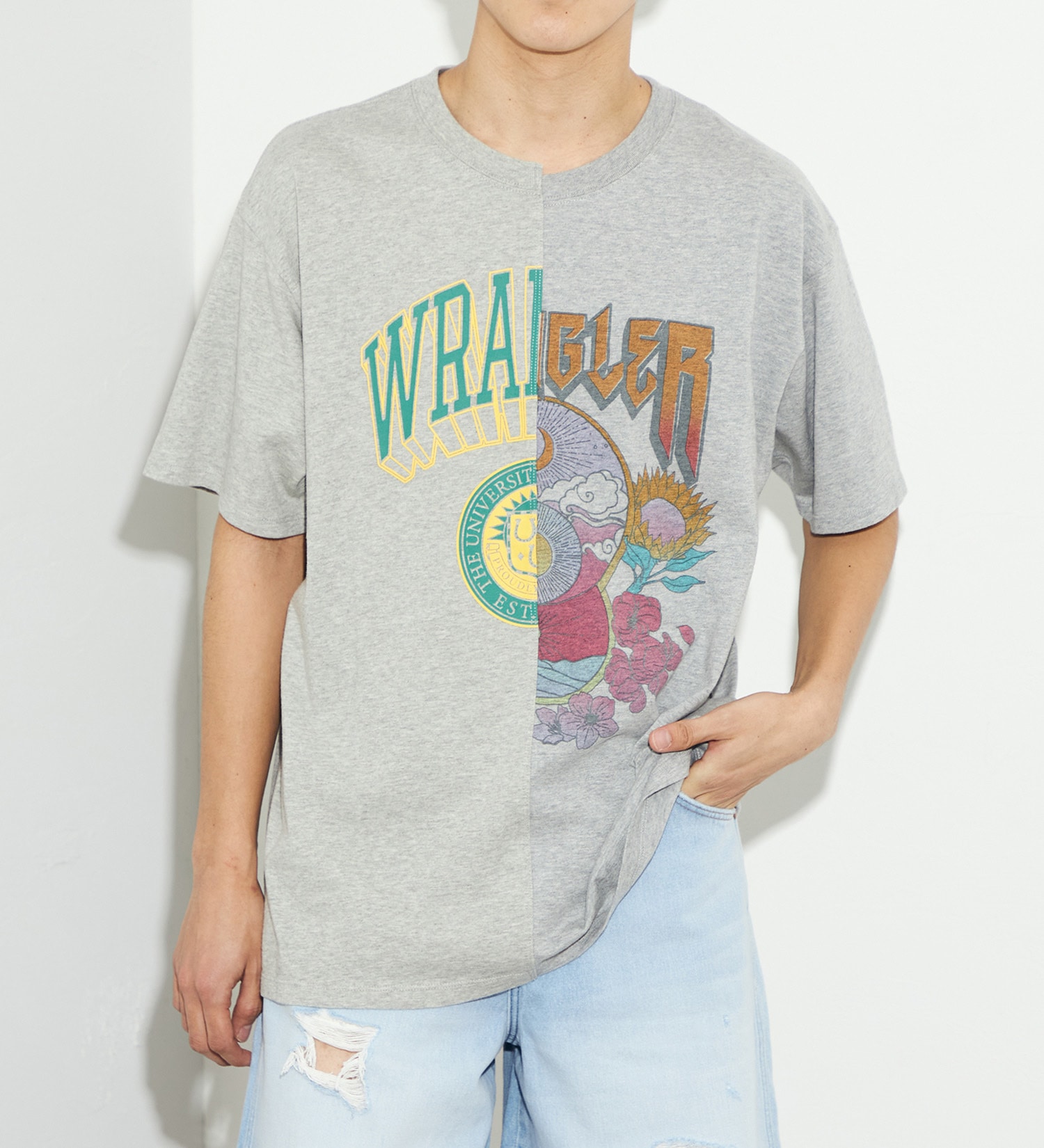 Wrangler(ラングラー)のリメイクTシャツ|トップス/Tシャツ/カットソー/メンズ|グレー