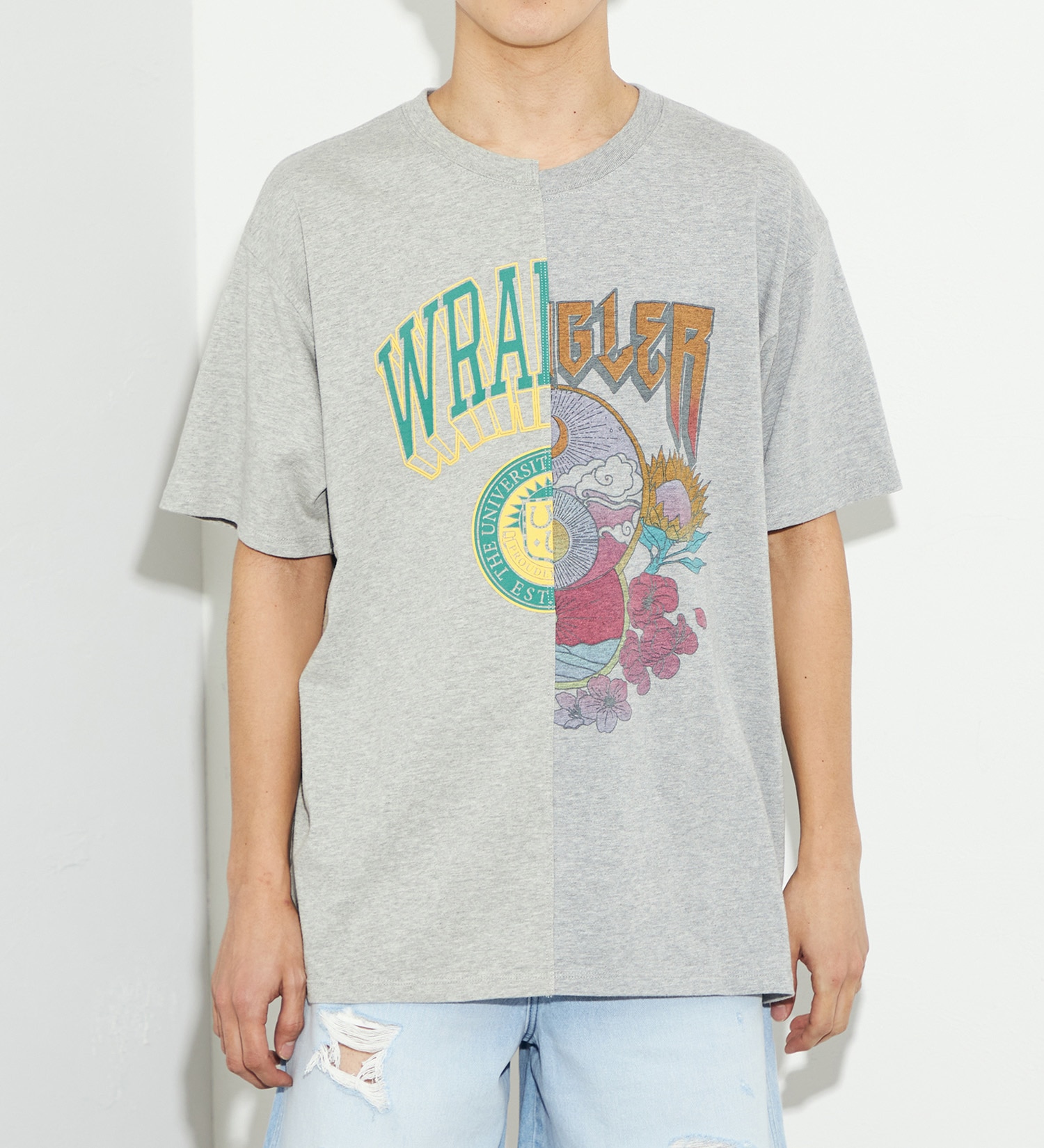 Wrangler(ラングラー)のリメイクTシャツ|トップス/Tシャツ/カットソー/メンズ|グレー