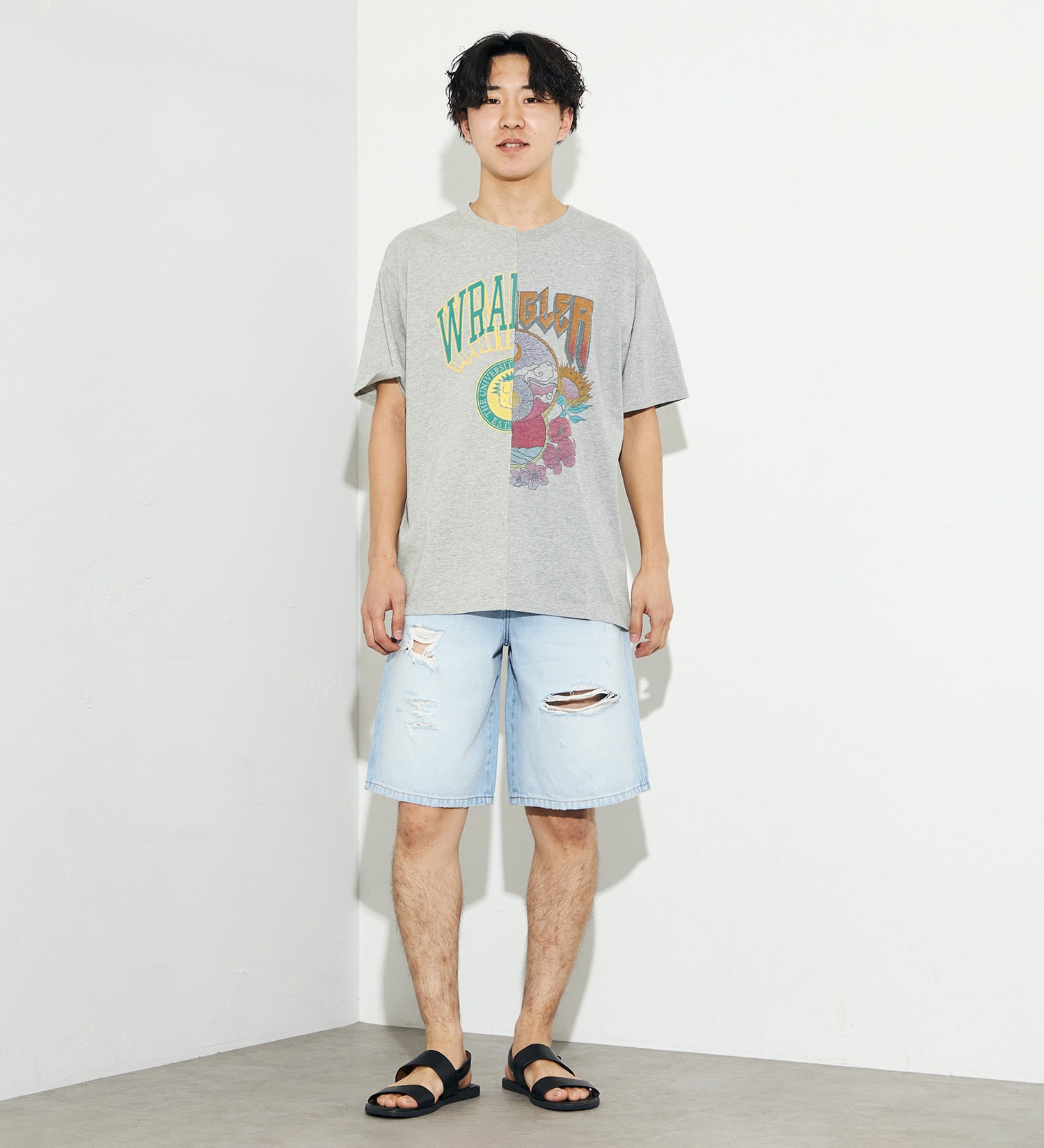 Wrangler(ラングラー)のリメイクTシャツ|トップス/Tシャツ/カットソー/メンズ|グレー