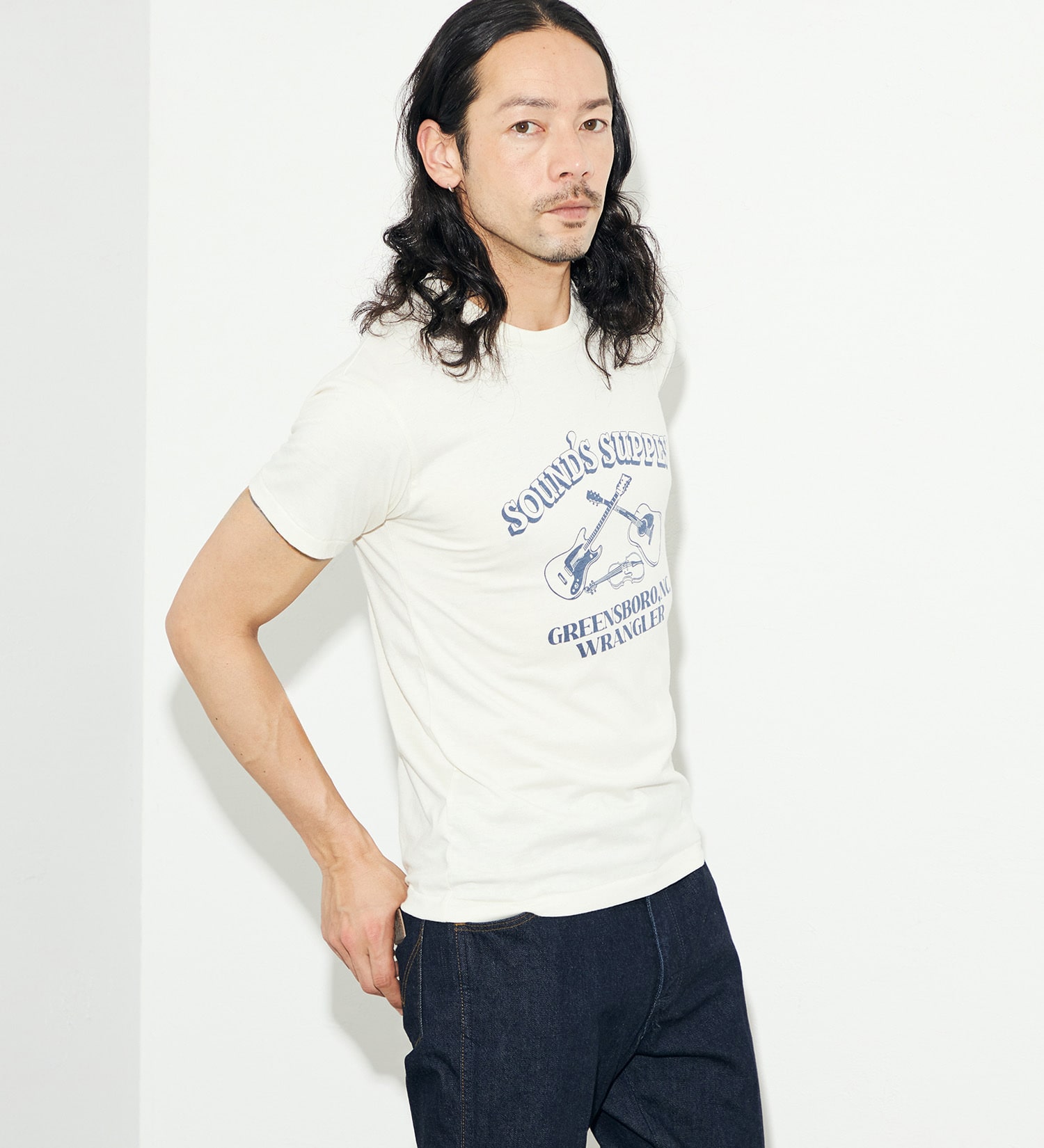 Wrangler(ラングラー)のクルーネックTシャツ|トップス/Tシャツ/カットソー/メンズ|ホワイト