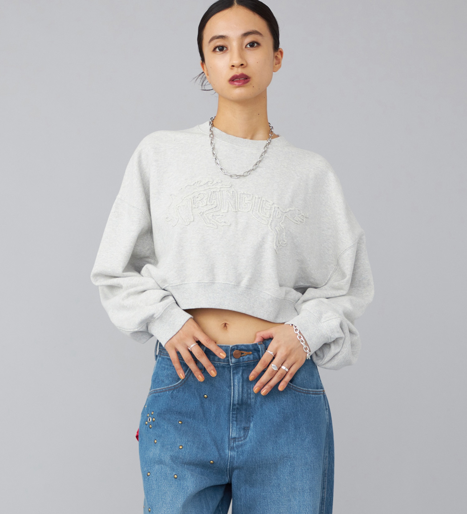Wrangler(ラングラー)のユーズドパッチスウェット|トップス/スウェット/レディース|グレー