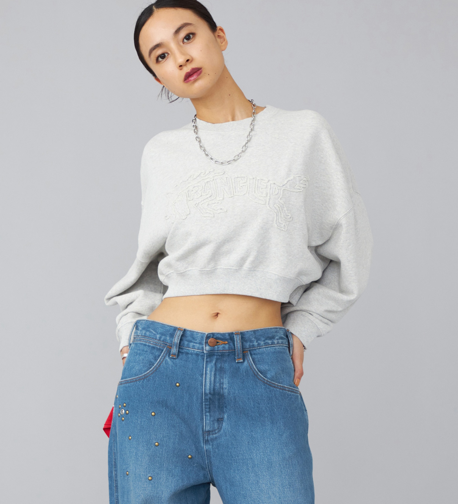 Wrangler(ラングラー)のユーズドパッチスウェット|トップス/スウェット/レディース|グレー
