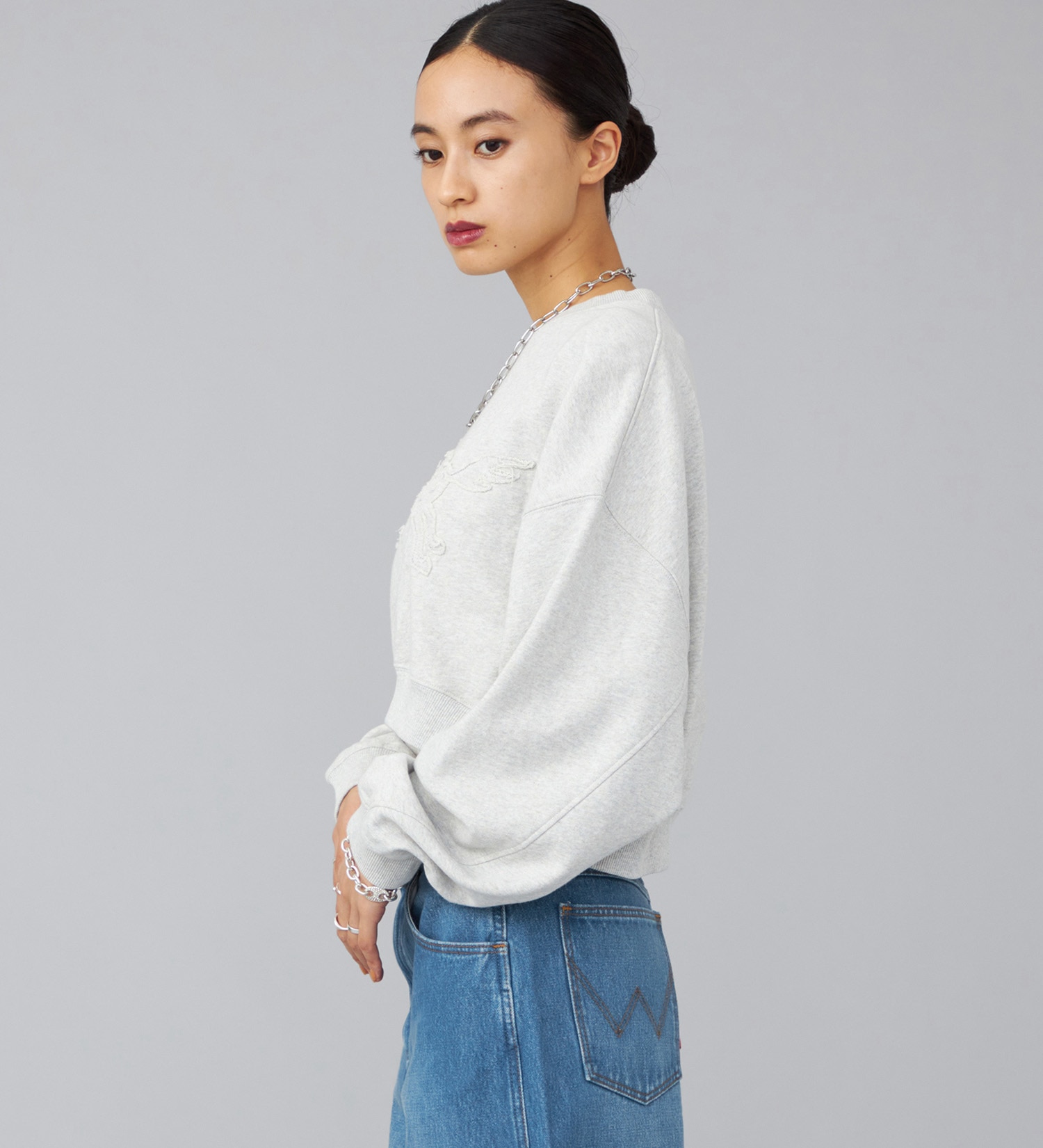 Wrangler(ラングラー)のユーズドパッチスウェット|トップス/スウェット/レディース|グレー