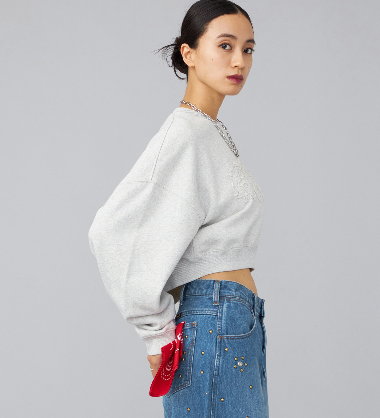 Wrangler(ラングラー)のユーズドパッチスウェット|トップス/スウェット/レディース|グレー