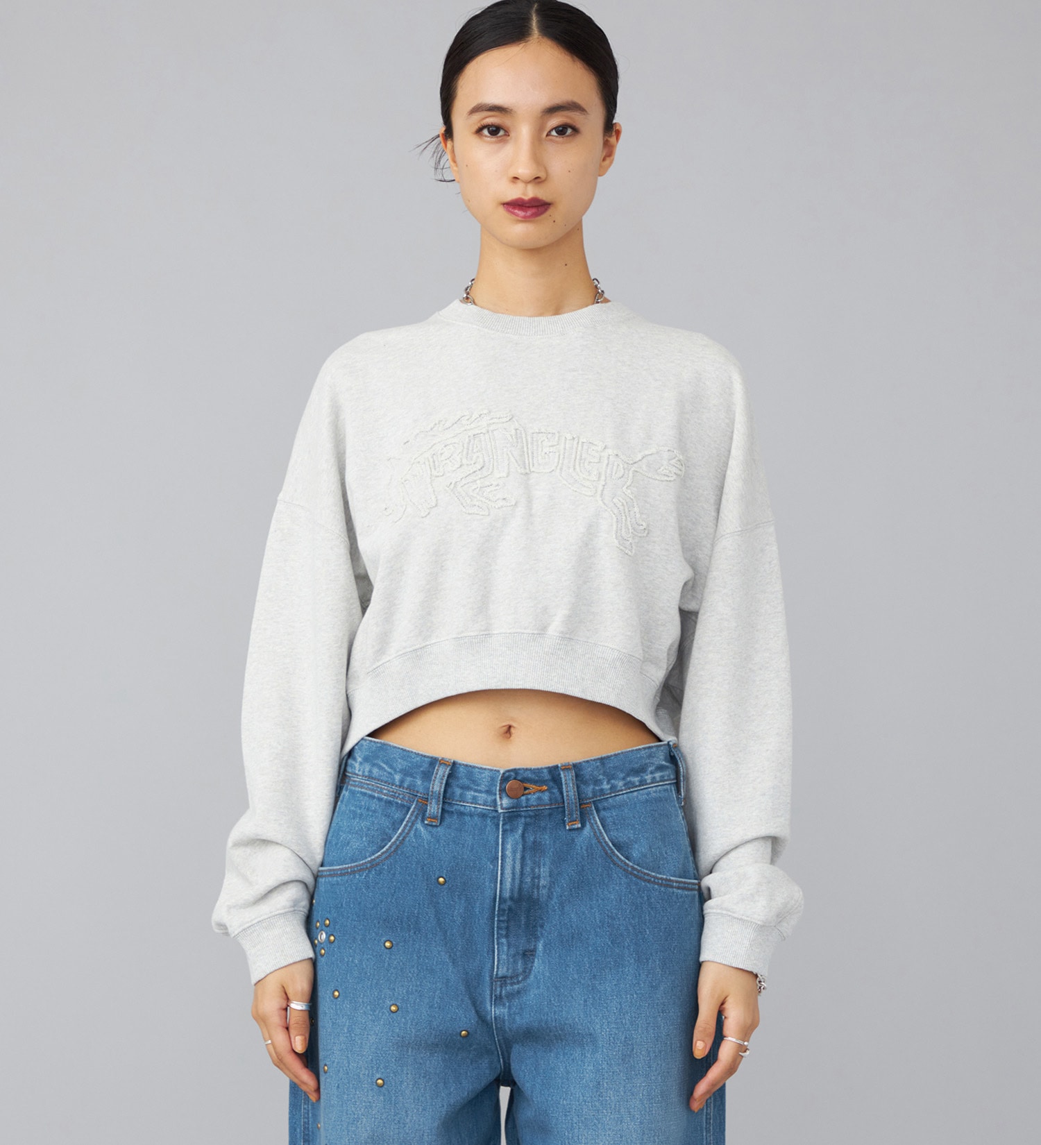 Wrangler(ラングラー)のユーズドパッチスウェット|トップス/スウェット/レディース|グレー
