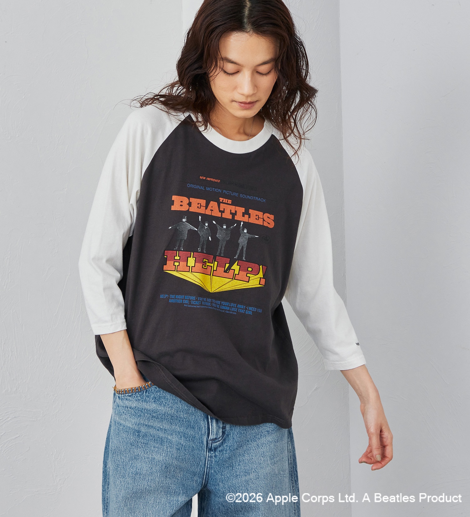 Wrangler(ラングラー)の【ポイントアップ対象】PRINT T-SHIRTS7分袖【BEATLES】|トップス/Tシャツ/カットソー/メンズ|ブラック
