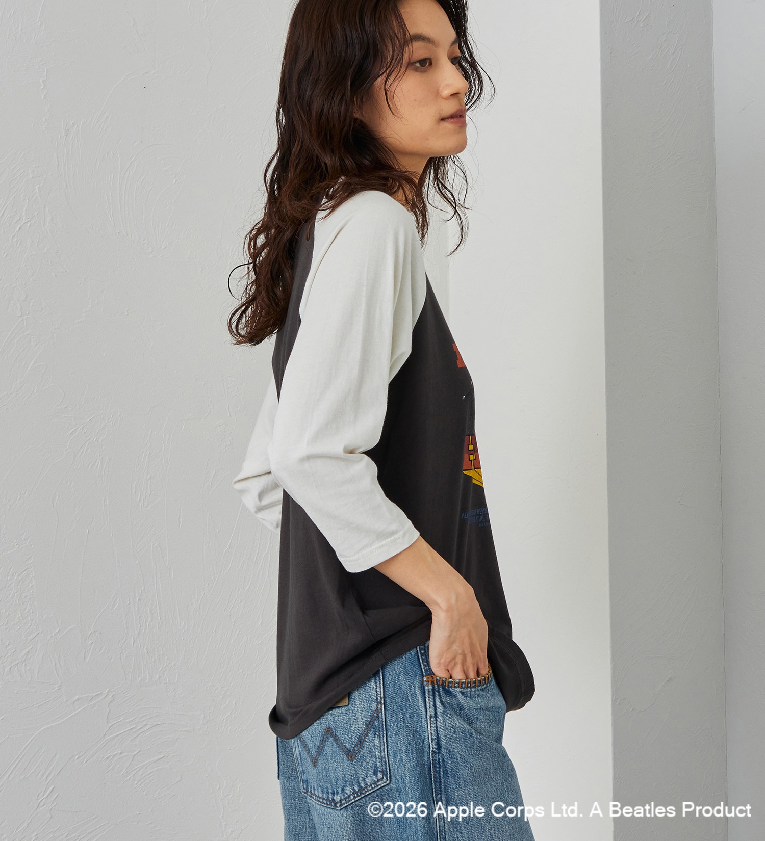 Wrangler(ラングラー)の【ポイントアップ対象】PRINT T-SHIRTS7分袖【BEATLES】|トップス/Tシャツ/カットソー/メンズ|ブラック
