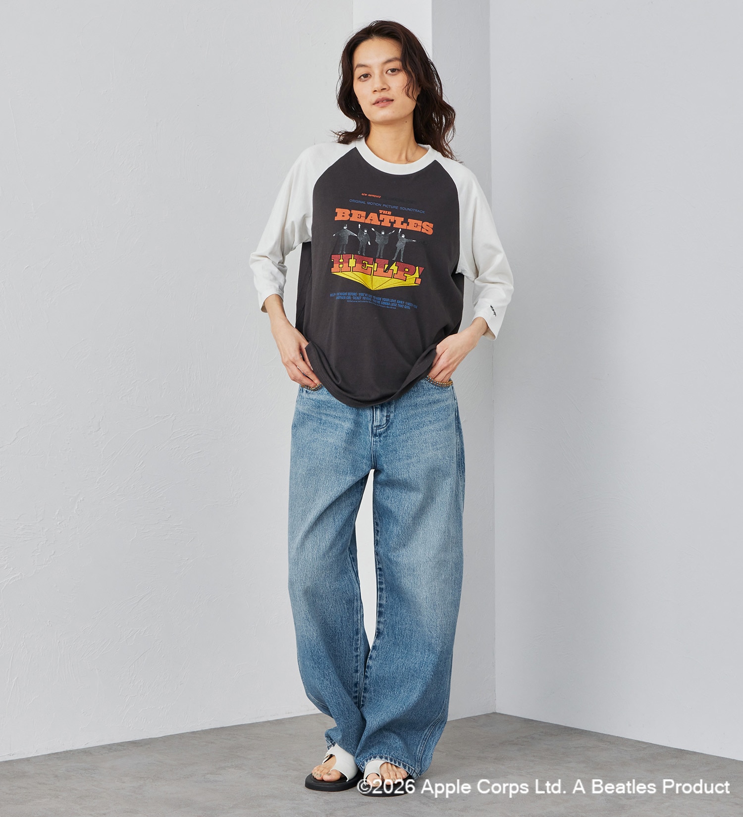 Wrangler(ラングラー)の【ポイントアップ対象】PRINT T-SHIRTS7分袖【BEATLES】|トップス/Tシャツ/カットソー/メンズ|ブラック