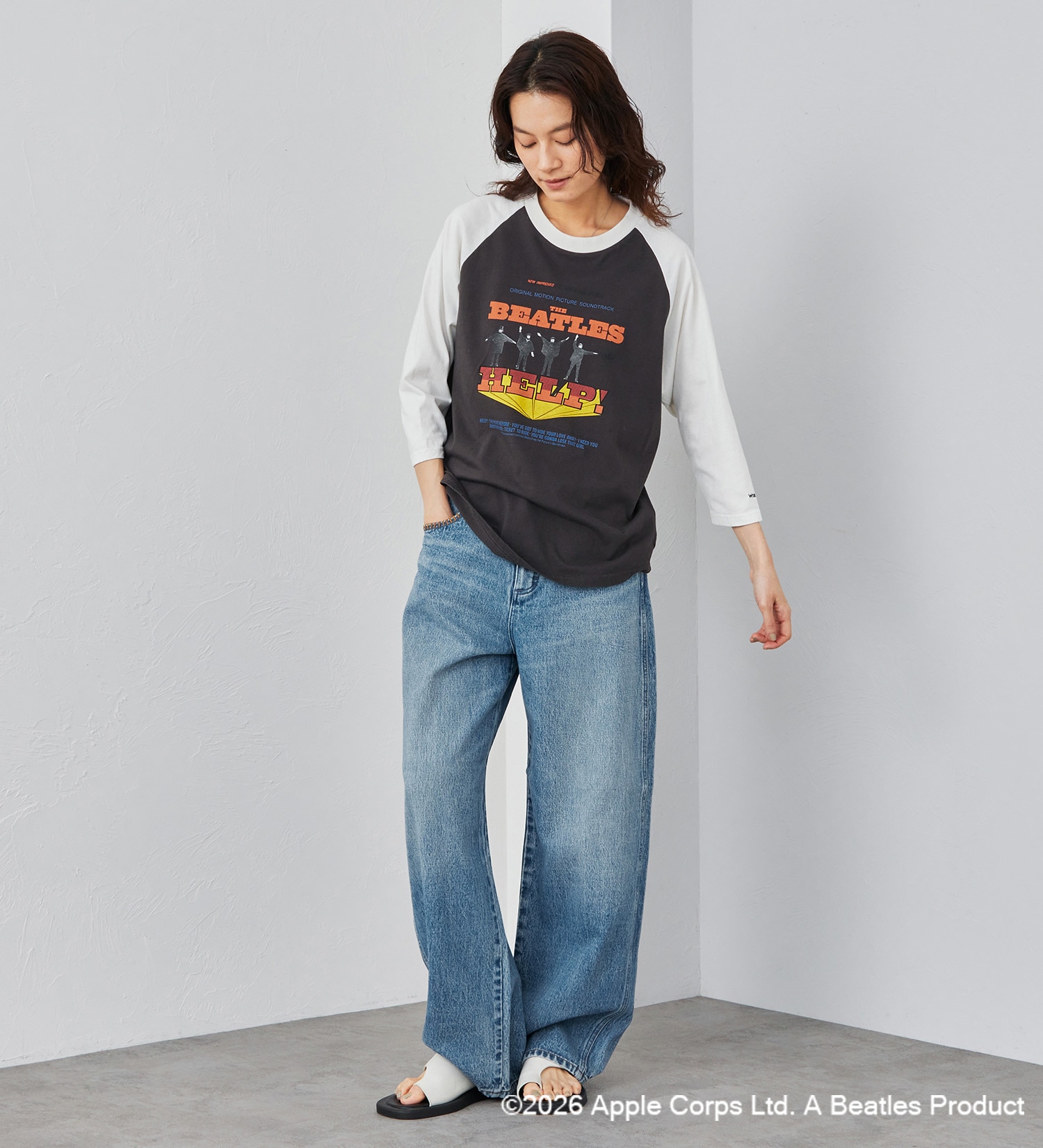 Wrangler(ラングラー)の【ポイントアップ対象】PRINT T-SHIRTS7分袖【BEATLES】|トップス/Tシャツ/カットソー/メンズ|ブラック