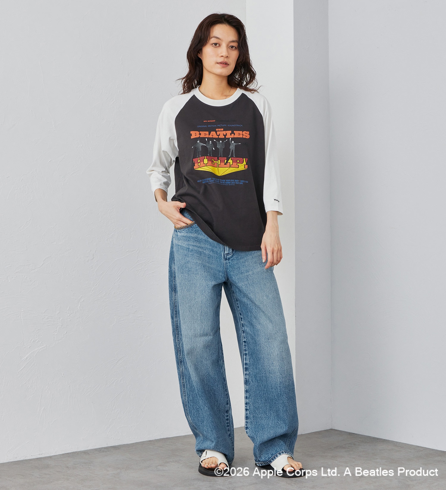 Wrangler(ラングラー)の【ポイントアップ対象】PRINT T-SHIRTS7分袖【BEATLES】|トップス/Tシャツ/カットソー/メンズ|ブラック