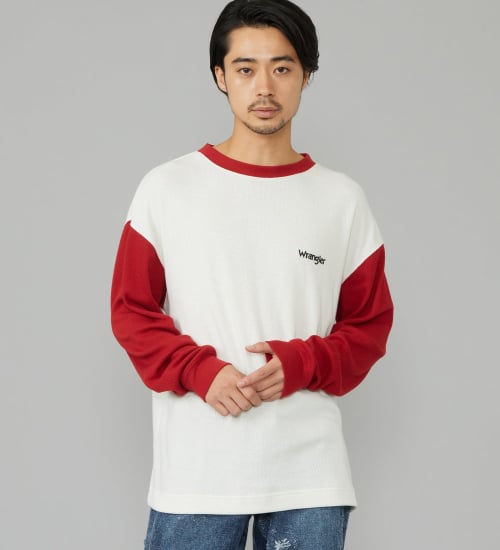 Wrangler(ラングラー)のWAFFLE L/S TEE/ワッフル長袖Tシャツ|トップス/Tシャツ/カットソー/メンズ|ホワイト