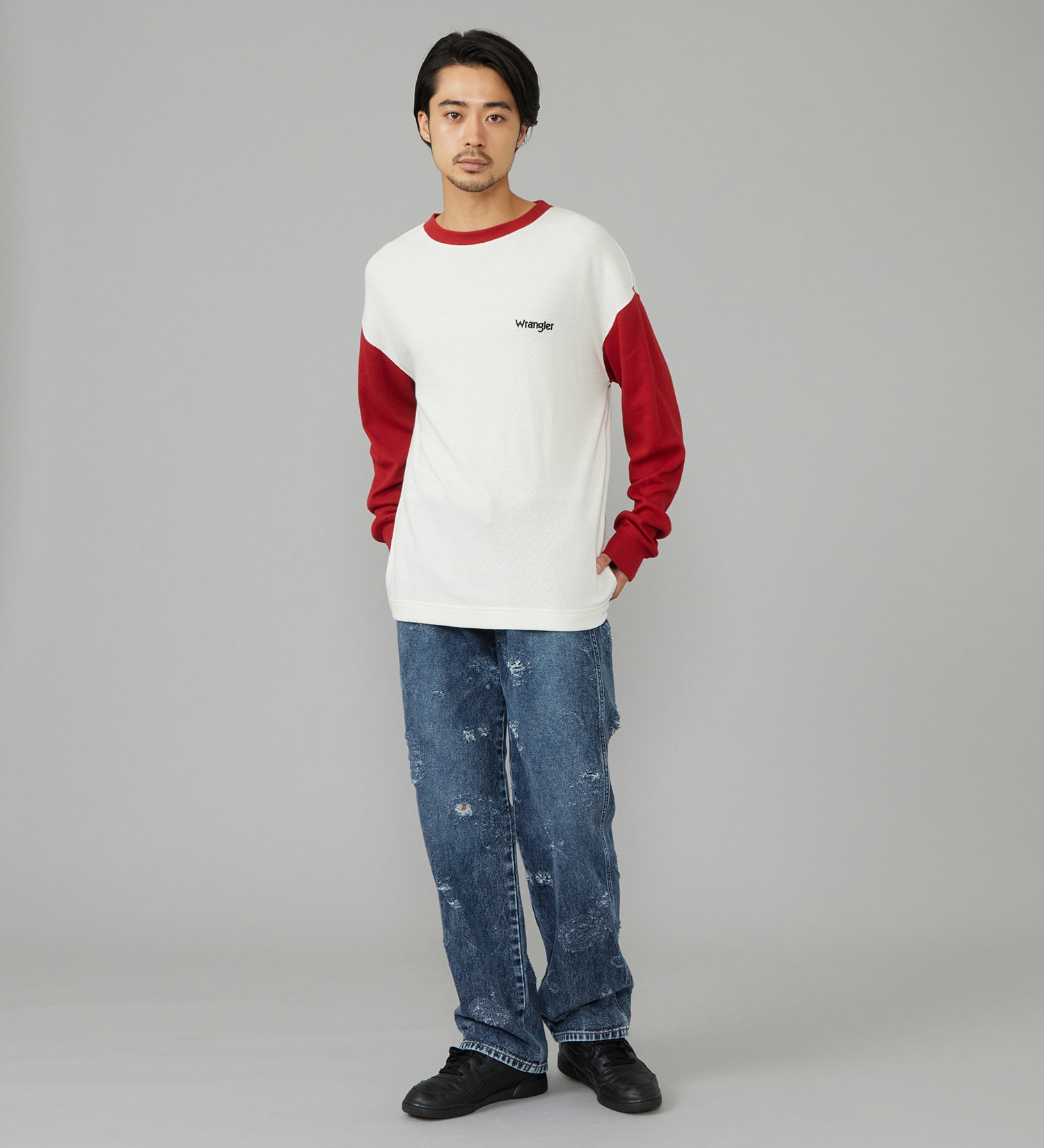 Wrangler(ラングラー)のWAFFLE L/S TEE/ワッフル長袖Tシャツ|トップス/Tシャツ/カットソー/メンズ|ホワイト