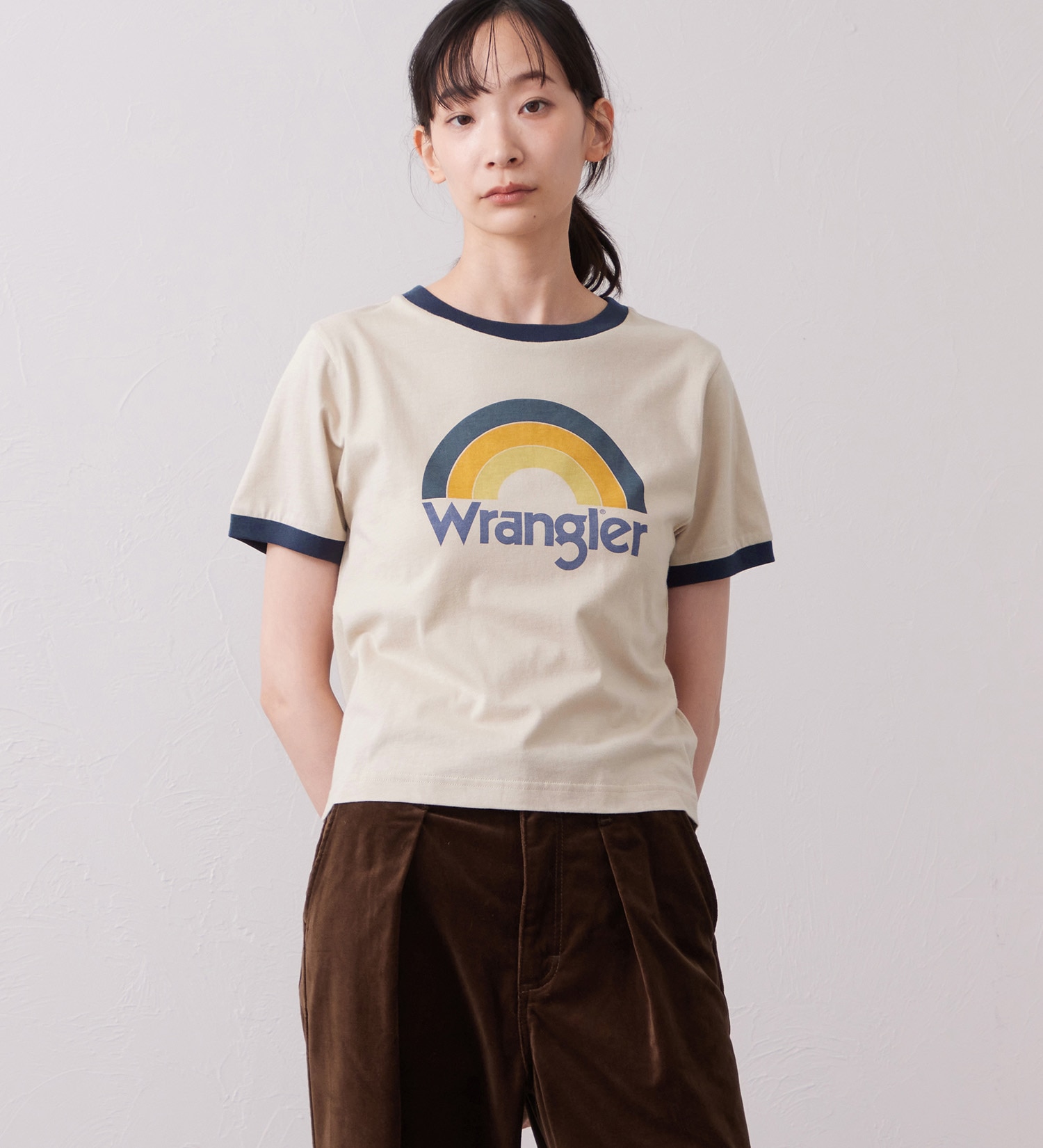 Wrangler(ラングラー)のWRINGER TEE / リンガーTシャツ レインボー|トップス/Tシャツ/カットソー/メンズ|ベージュ