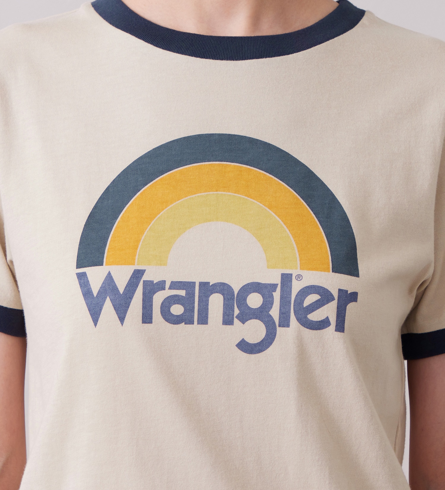 Wrangler(ラングラー)のWRINGER TEE / リンガーTシャツ レインボー|トップス/Tシャツ/カットソー/メンズ|ベージュ