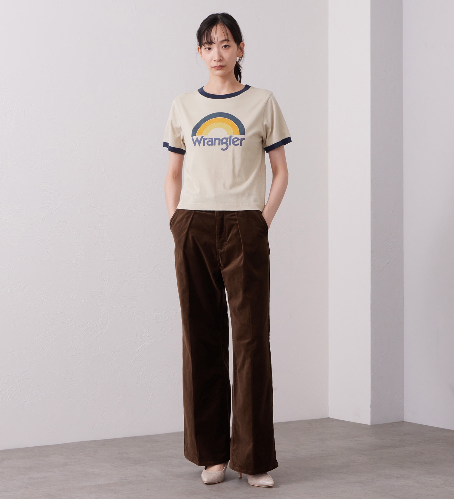 Wrangler(ラングラー)のWRINGER TEE / リンガーTシャツ レインボー|トップス/Tシャツ/カットソー/メンズ|ベージュ